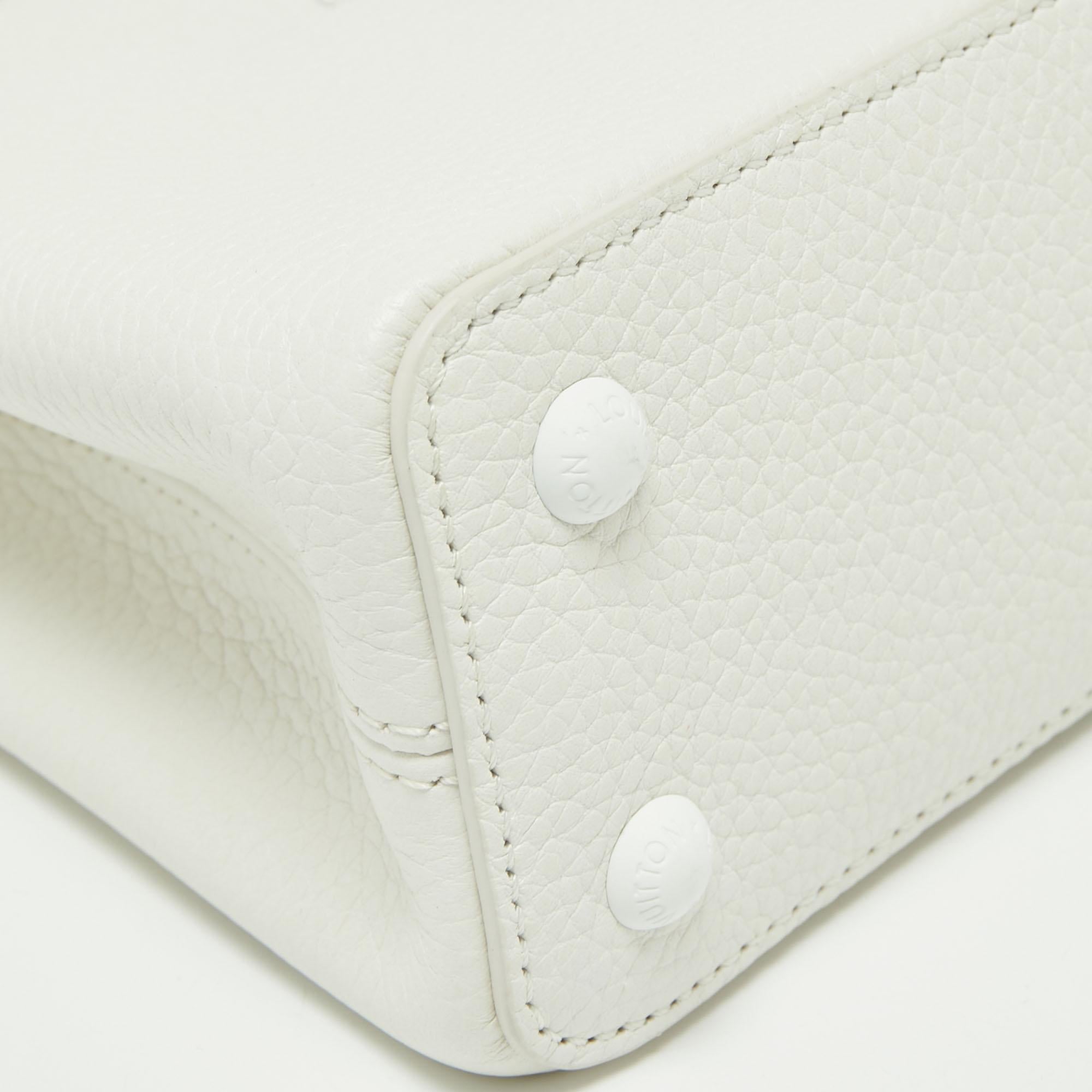 Louis Vuitton White Taurillon Leather Capucines Mini Bag 1