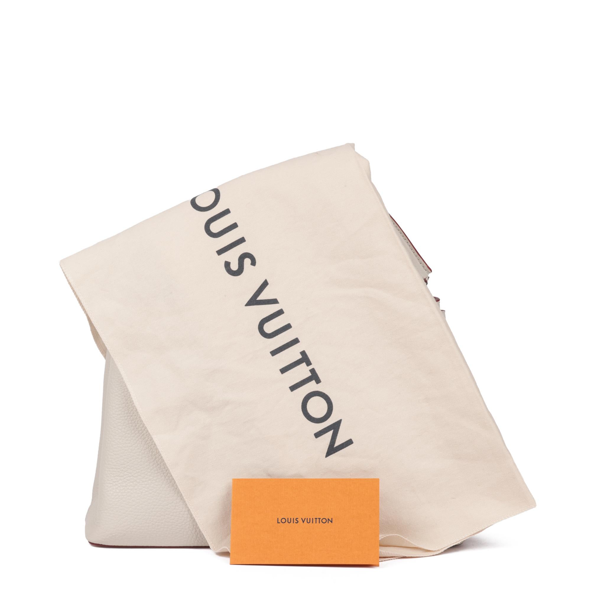 Louis Vuitton - Capucines en cuir taurillon blanc MM en vente 4