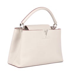 LOUIS VUITTON White Taurillon Leather Capucines MM