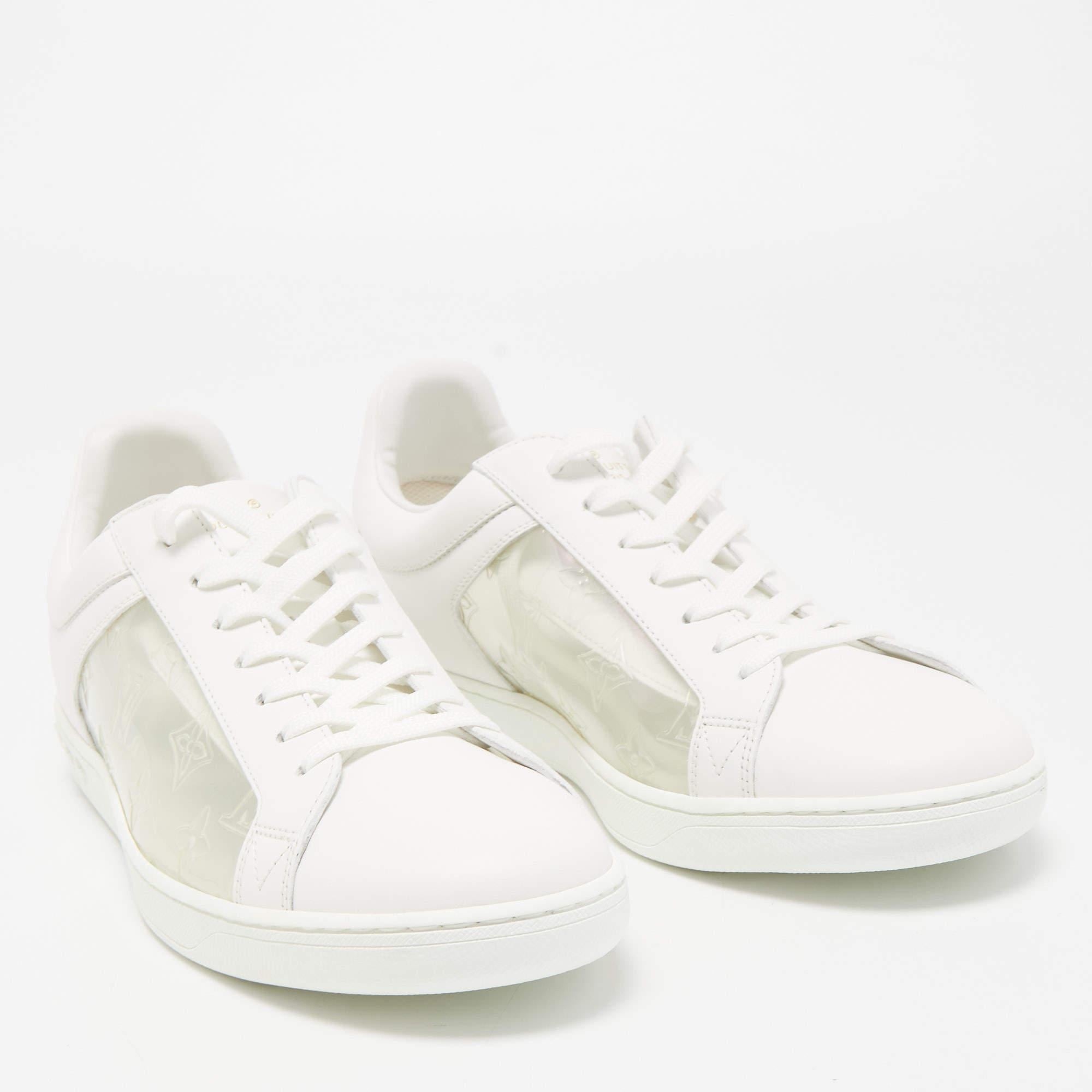 Louis Vuitton White/Transparent PVC and Leather Low Top Sneakers Size 41.5 2