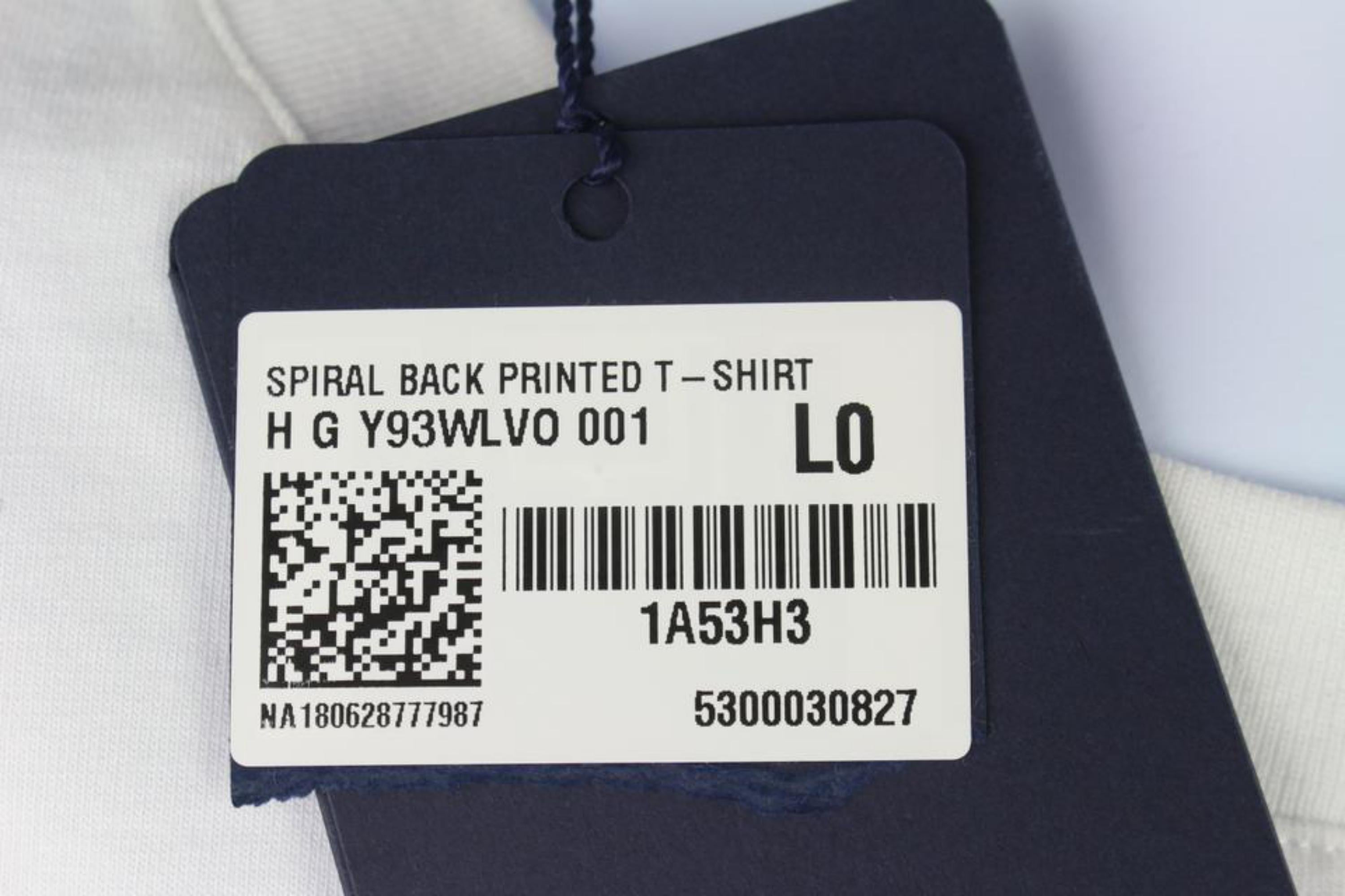 Gray Louis Vuitton White (Ultra Rare) Virgil Abloh Wizard Oz Spiral Tee Shirt 7lz1023 For Sale