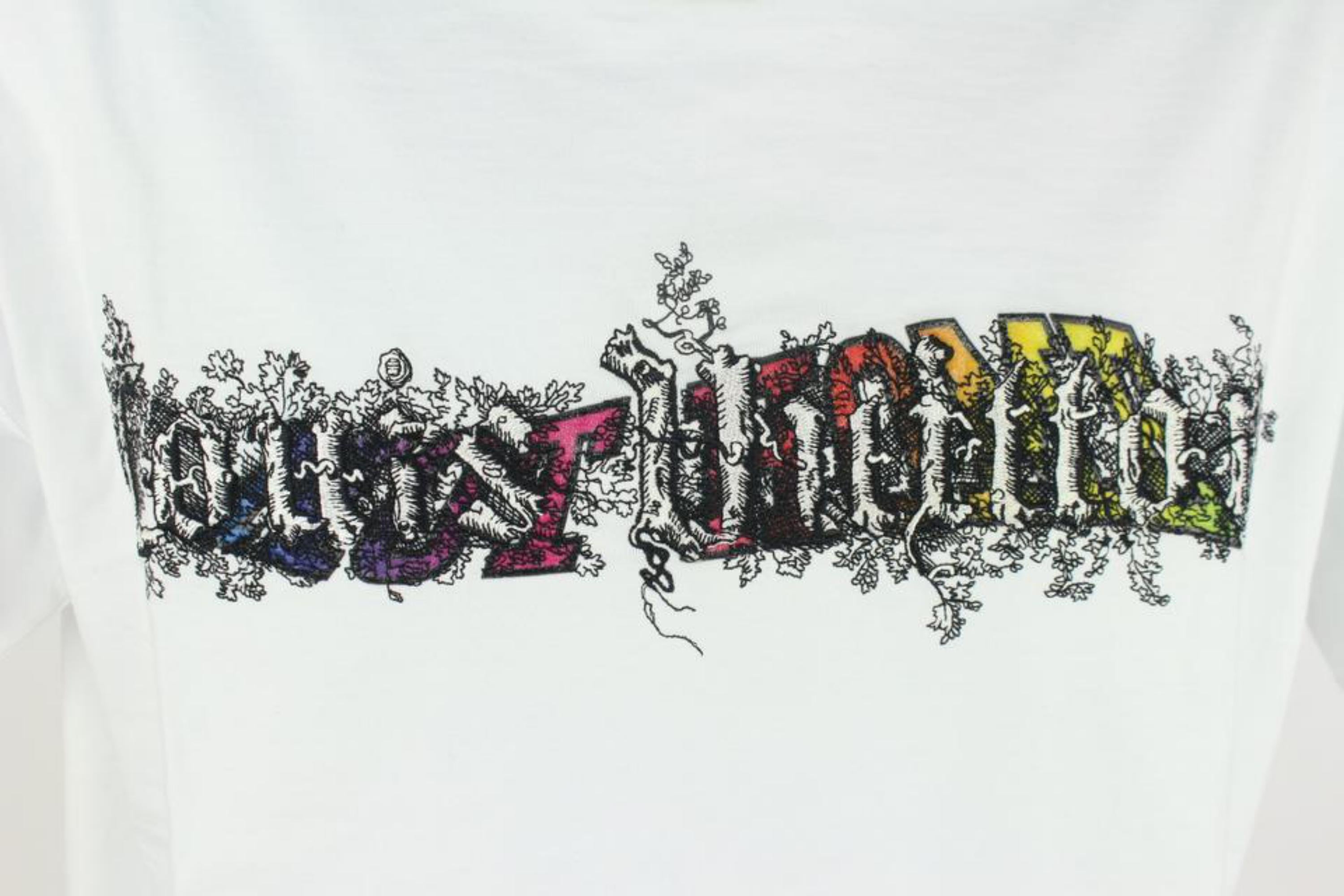 Louis Vuitton White (Ultra Rare) Virgil Abloh Wizard Oz Spiral Tee Shirt 7lz1023 For Sale 1