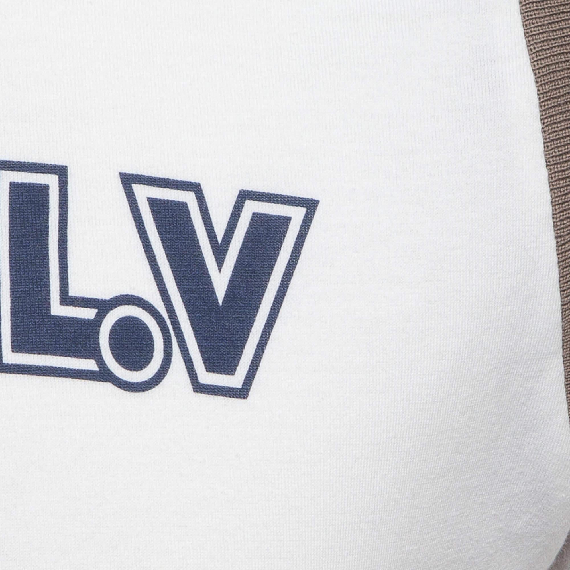 Louis Vuitton White Varsity Print Cotton Aloha T-Shirt S In Good Condition In Dubai, Al Qouz 2