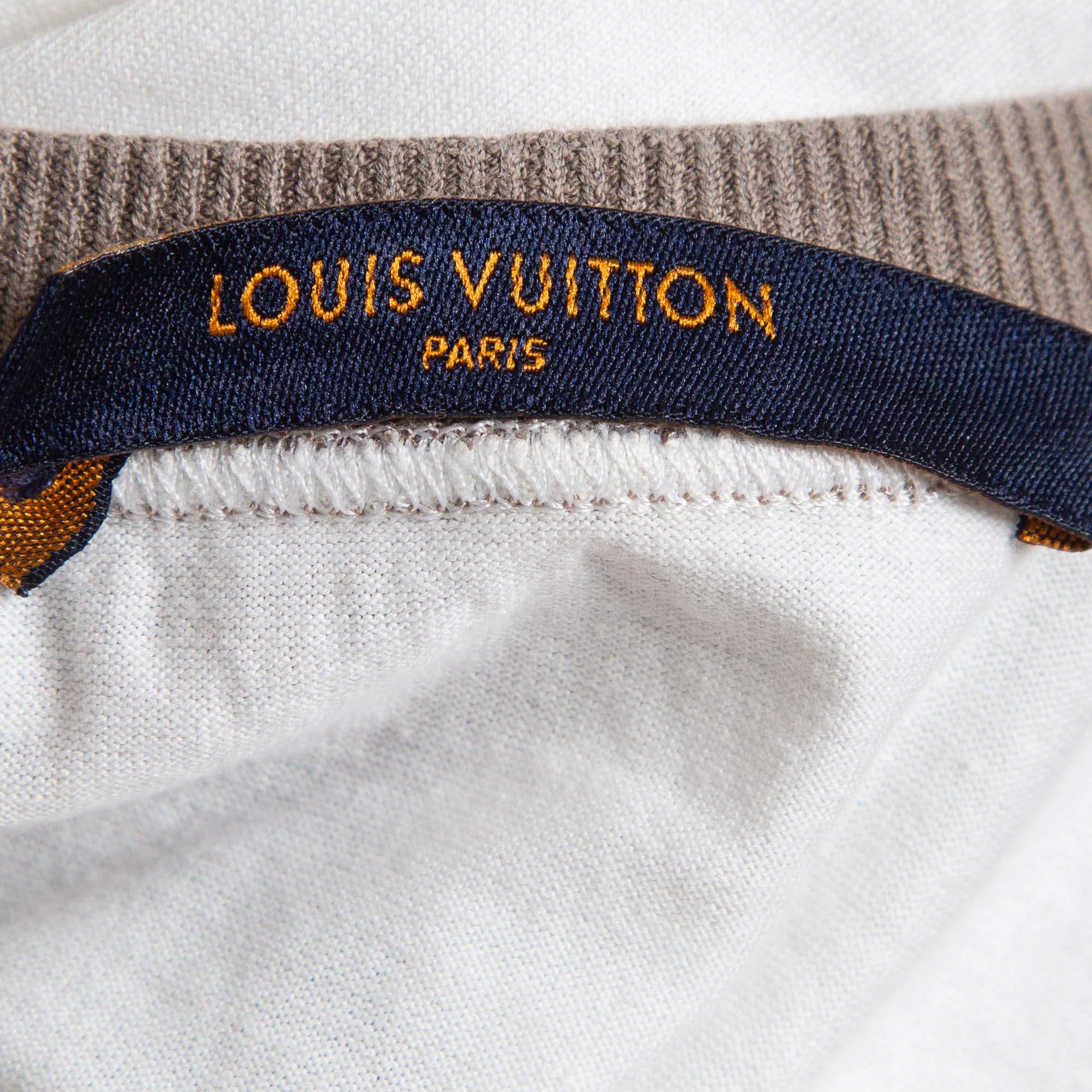 Men's Louis Vuitton White Varsity Print Cotton Aloha T-Shirt S