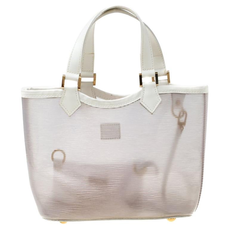Louis Vuitton White Vinyl Epi Plage Leather Mini Lagoon Bay Bag For Sale at  1stDibs