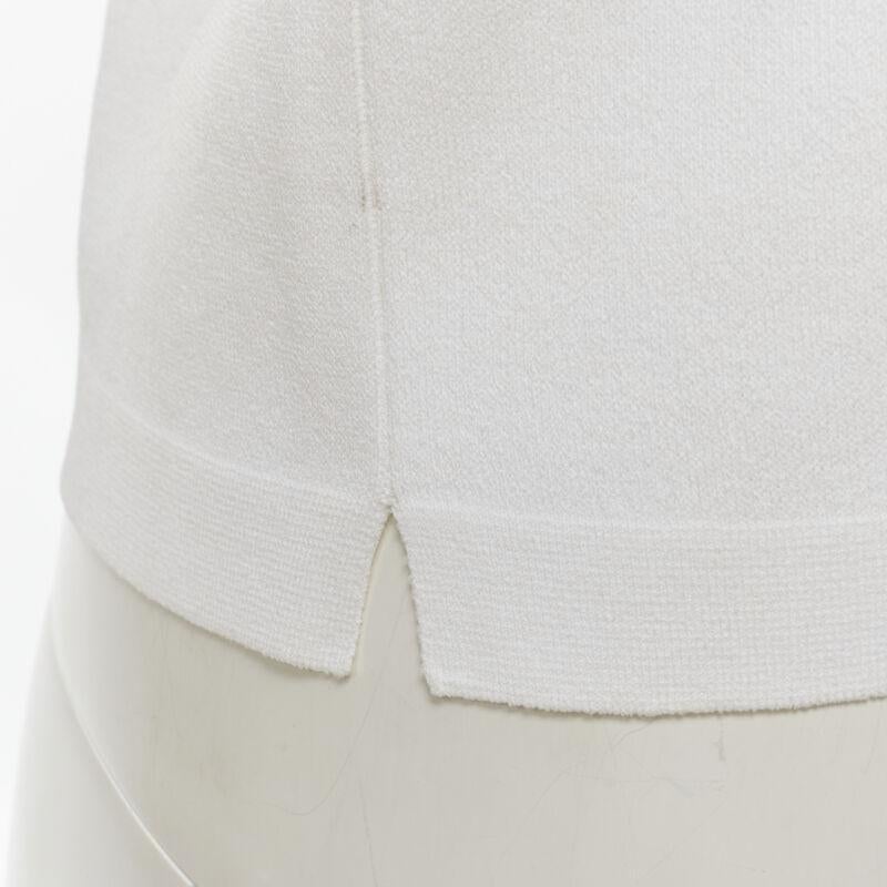 LOUIS VUITTON Weiße ärmellose Weste aus Viskose-Strick mit Spitzenkragen S im Angebot 5