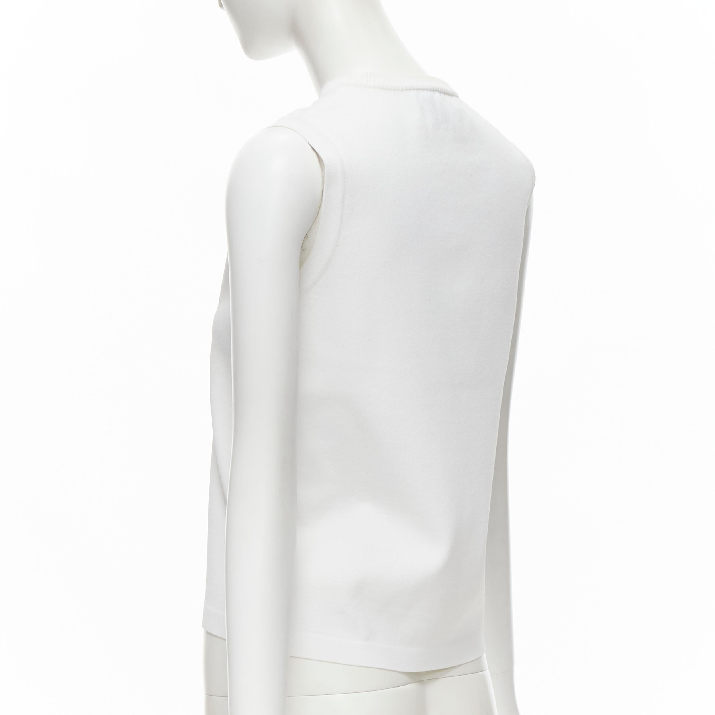 Gilet sans manches Louis Vuitton en polyester et viscose blanc avec col en dentelle, taille S en vente 1