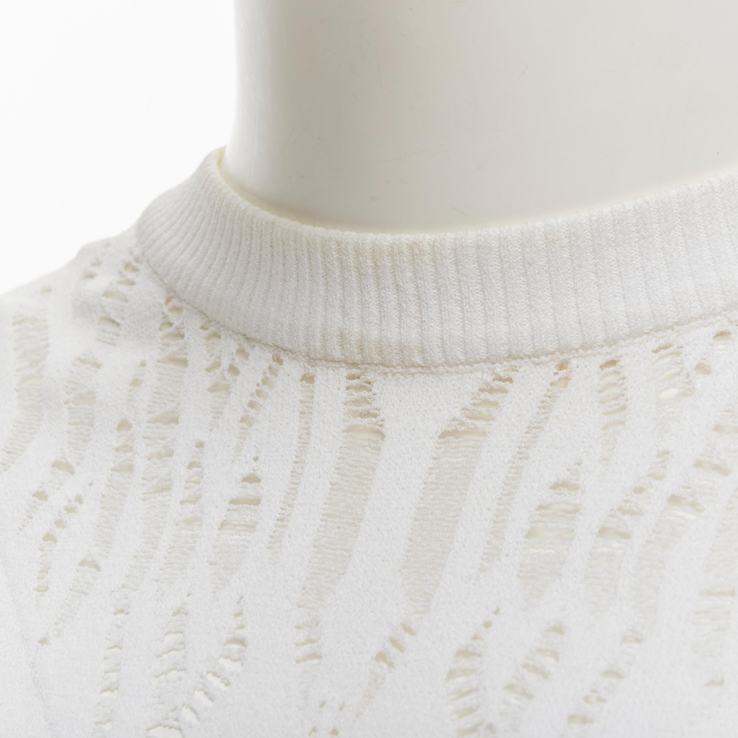 Gilet sans manches Louis Vuitton en polyester et viscose blanc avec col en dentelle, taille S en vente 2