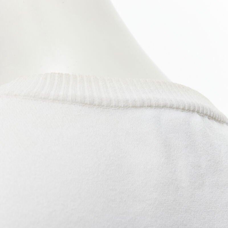 LOUIS VUITTON Weiße ärmellose Weste aus Viskose-Strick mit Spitzenkragen S im Angebot 3