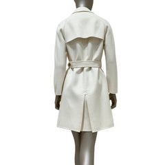 Louis Vuitton White Wool Double Breasted Coat - Size 36