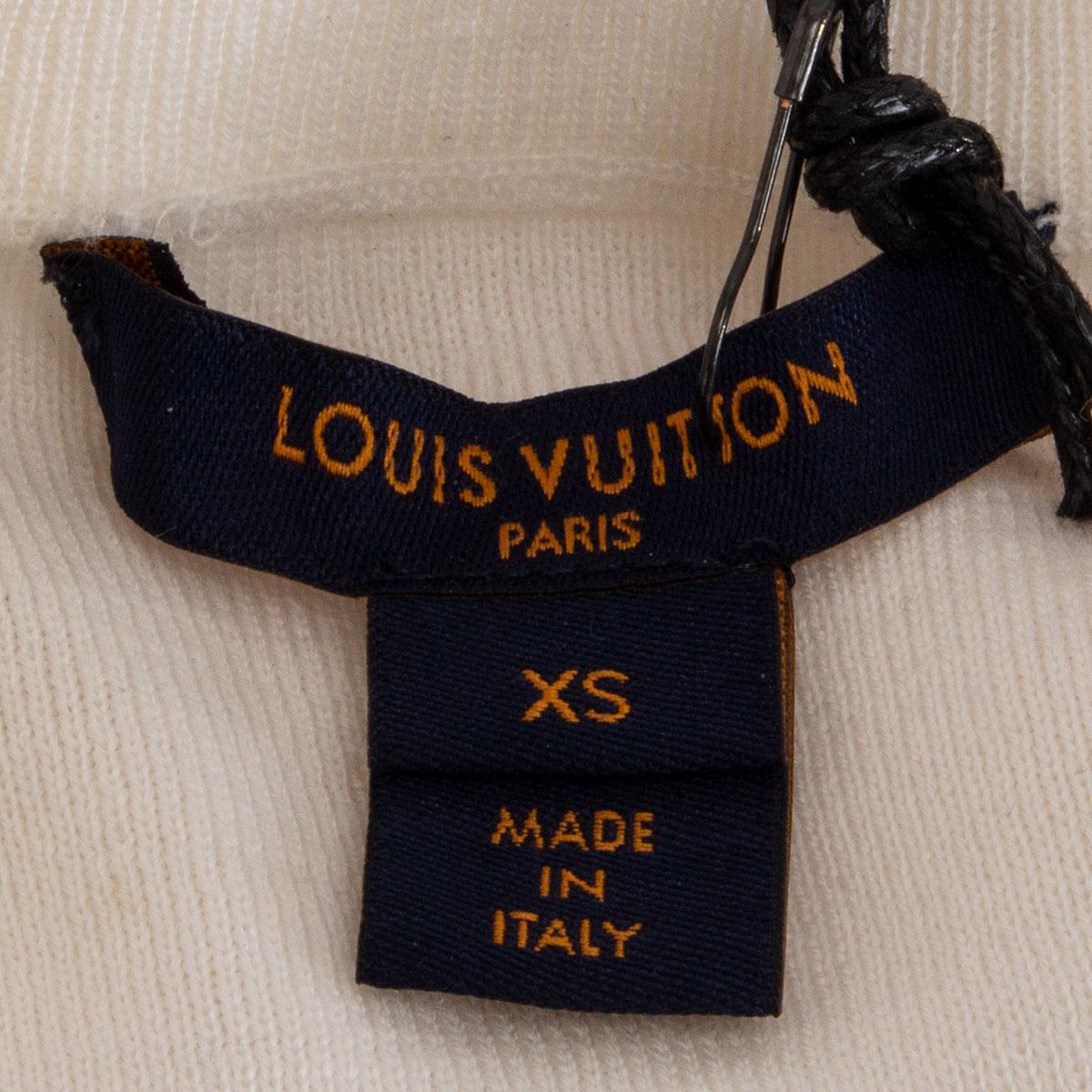 Women's LOUIS VUITTON white wool PUFF SLEEVE Crewneck Sweater XS