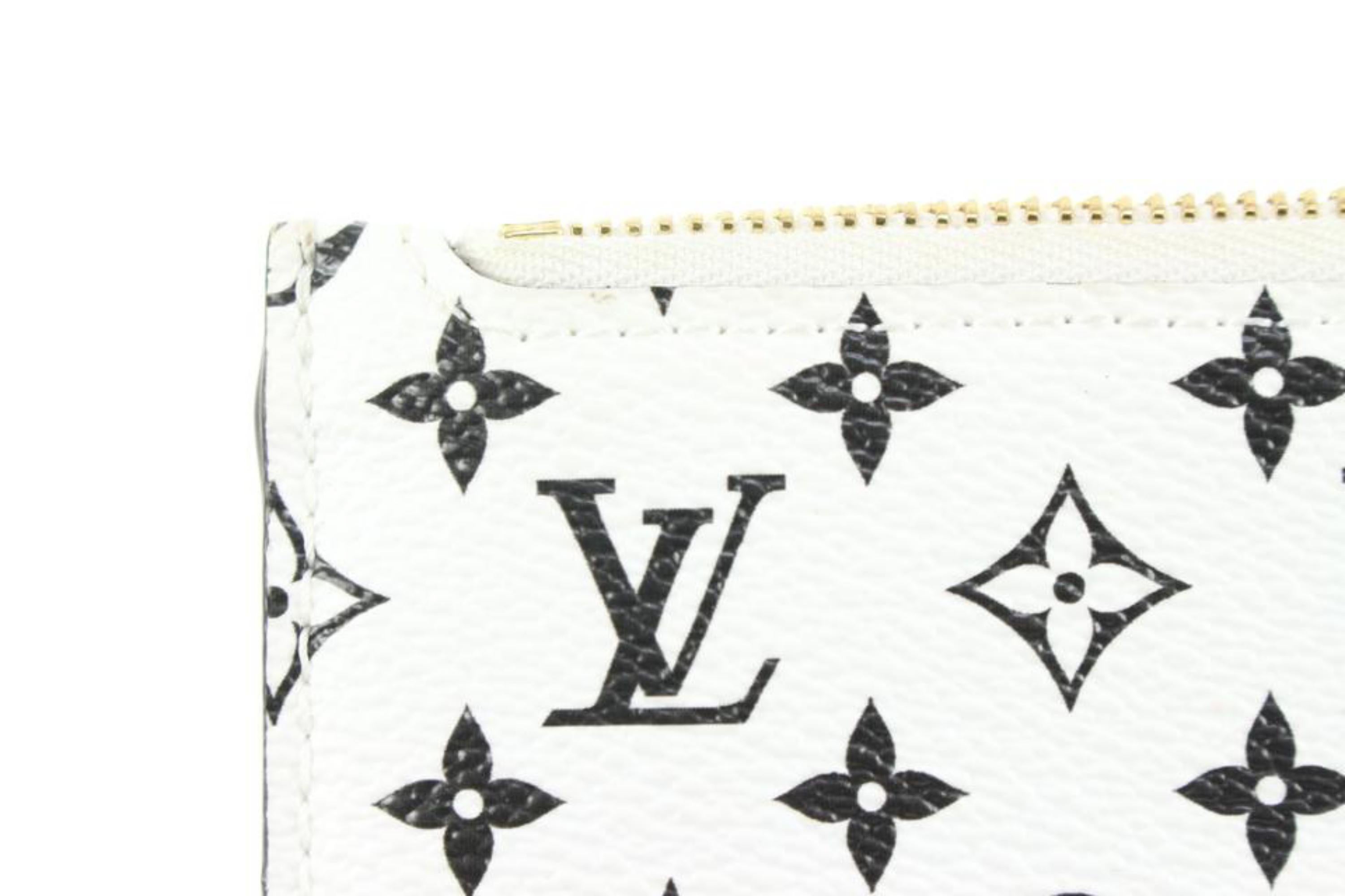 Women's Louis Vuitton White x Black Monogram Giant Neverfull Pochette MM or GM 35lz427s