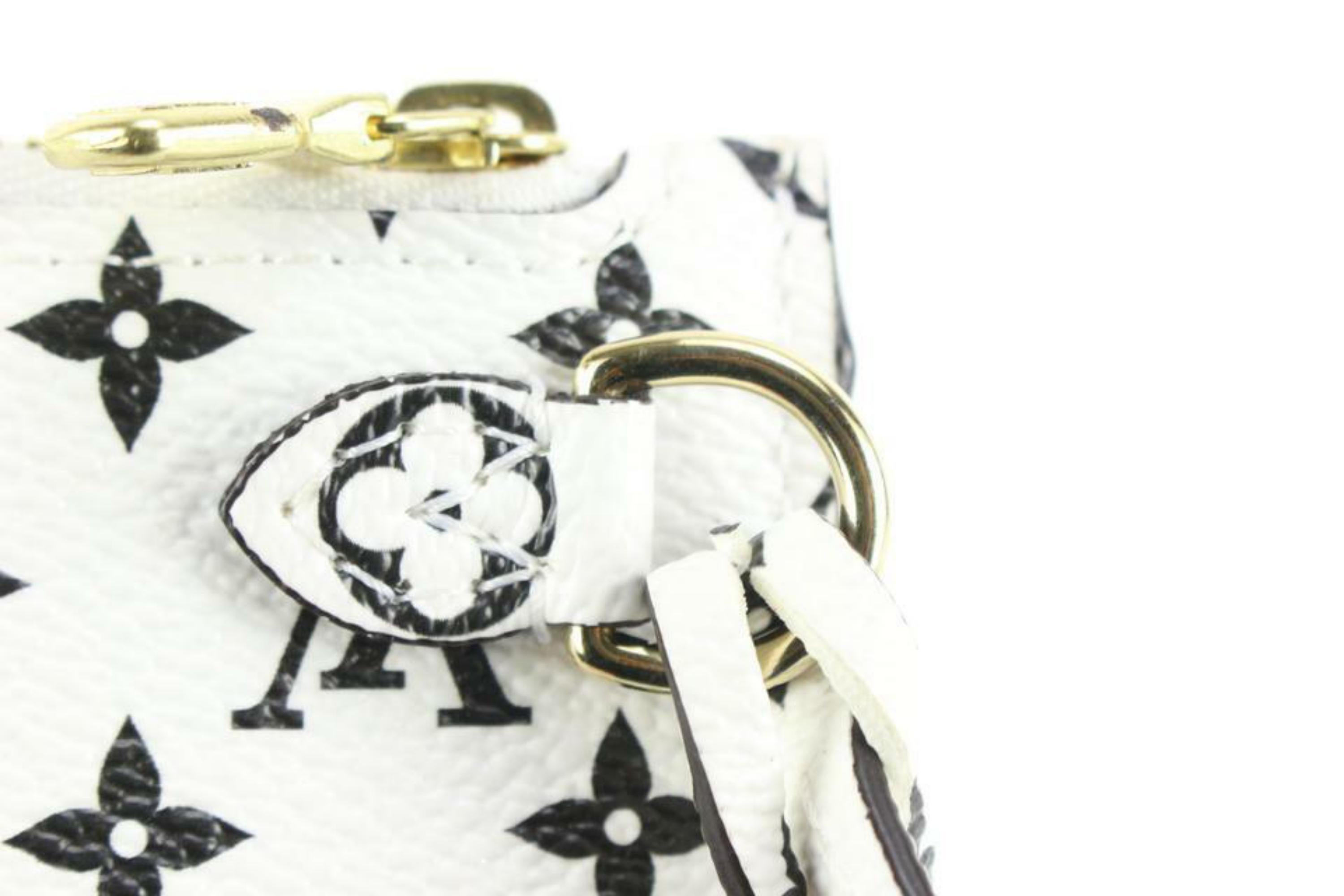 Louis Vuitton White x Black Monogram Giant Neverfull Pochette MM or GM 85L26a 1