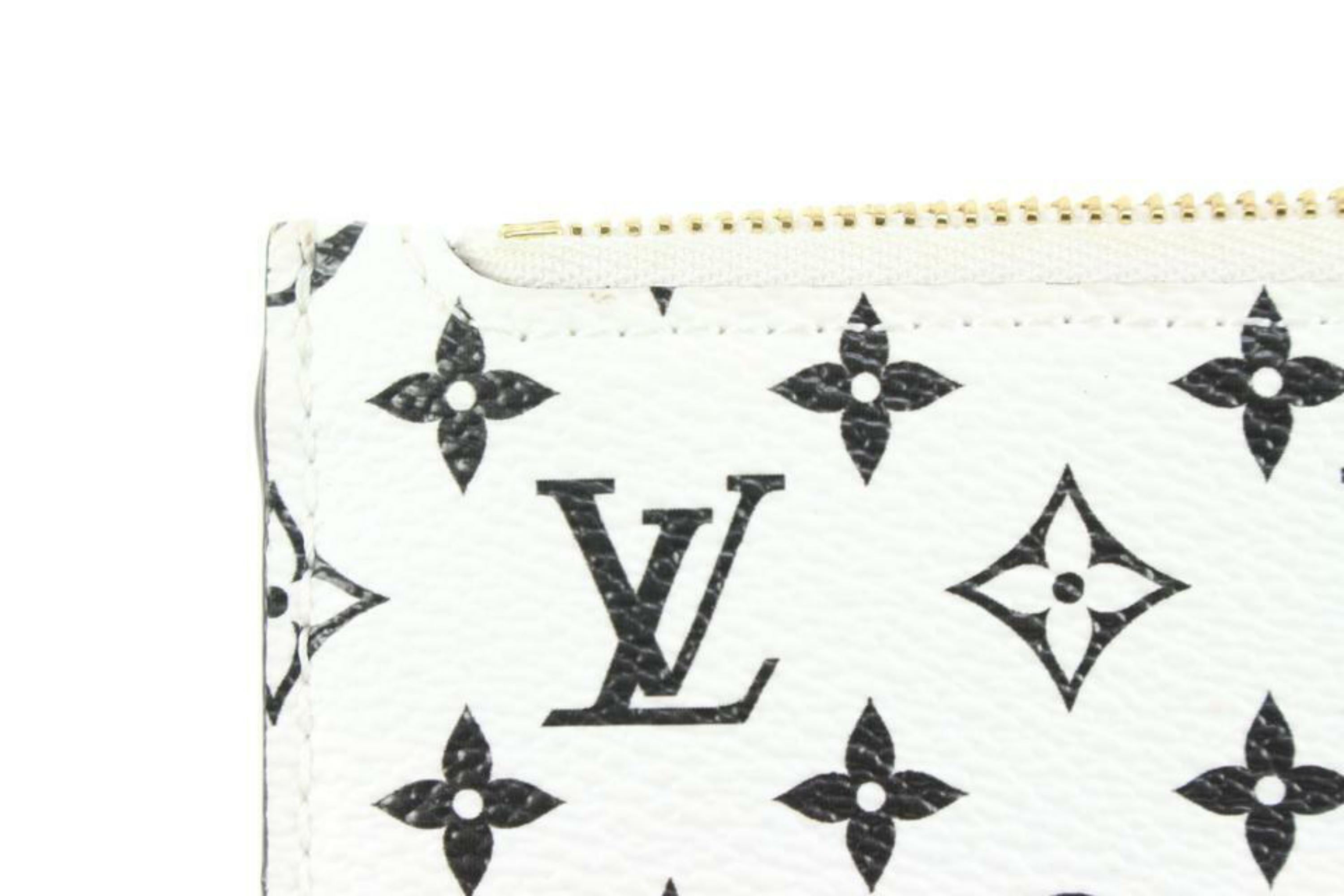 Louis Vuitton White x Black Monogram Giant Neverfull Pochette MM or GM 85L26a 4