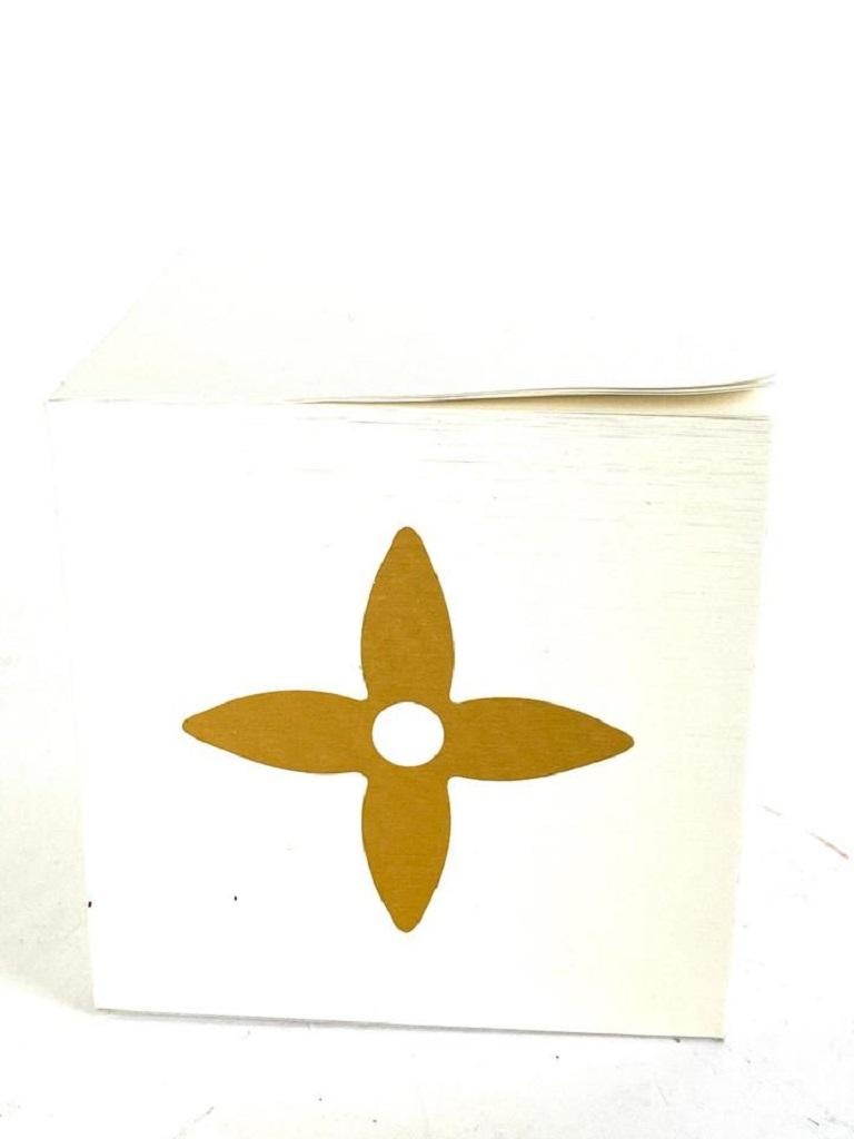 Louis Vuitton White X Brown Logo Monogram Post It Note Memo Pad 19l531 In Good Condition In Dix hills, NY