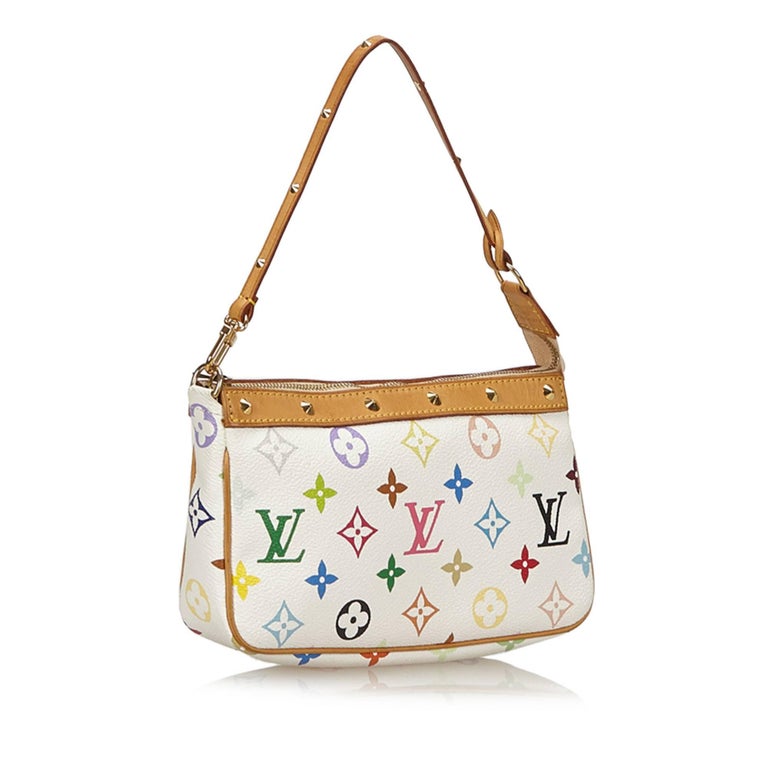 Louis Vuitton White x Multi Monogram Multicolore Pochette Accessoires For Sale at 1stdibs