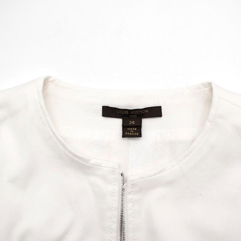 Louis Vuitton Monogram Fil Coupé Lavaliere Collar Dress Optical White. Size 36