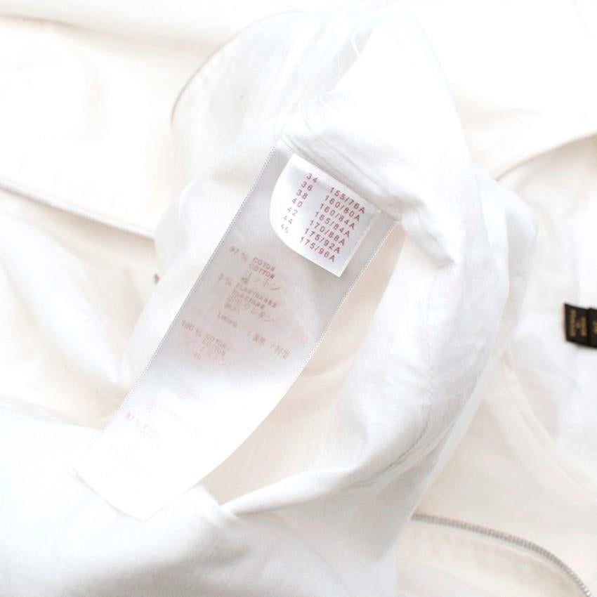Louis Vuitton White Zip Front Cotton Dress XS 36 In Excellent Condition In London, GB