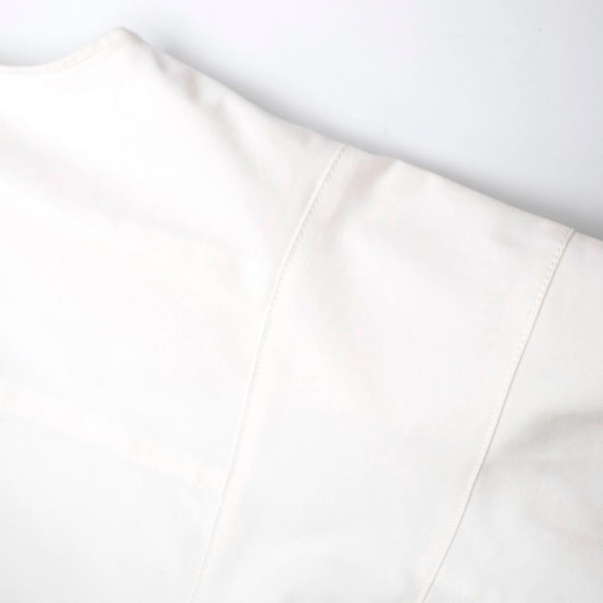 Women's Louis Vuitton White Zip Front Cotton Dress XS 36