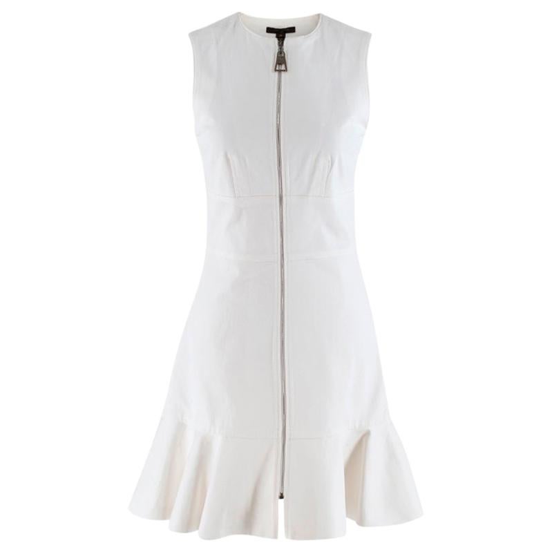 Louis Vuitton Layered Bib Shirt Dress Milk White. Size 36