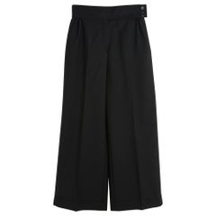 Schwarze Louis Vuitton-Hose mit weitem Bein aus Wolle FR40/42