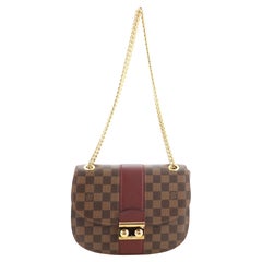 Louis Vuitton Wight Handbag Damier with Leather