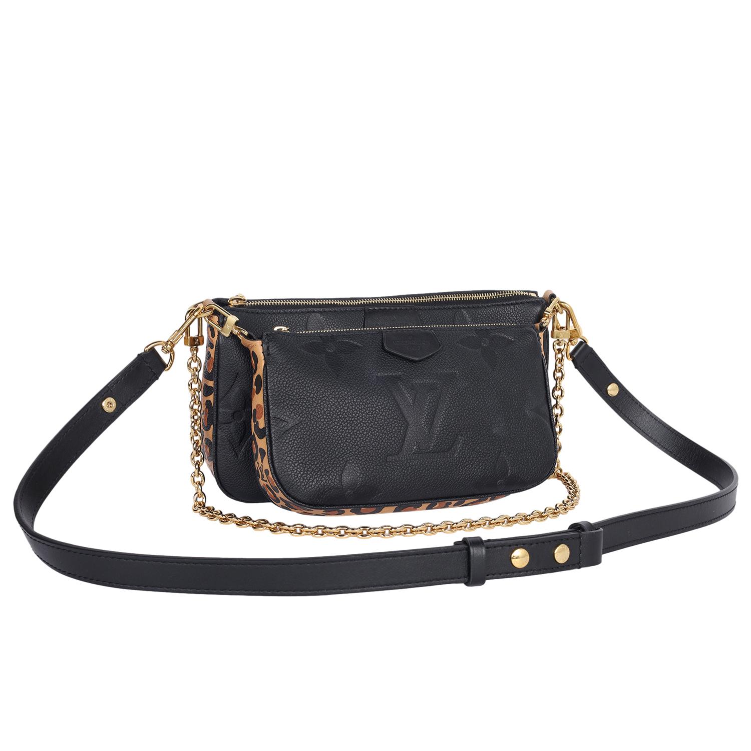 Nero LOUIS VUITTON Wild At Heart Multi Pochette Accessoires Leopardo in vendita