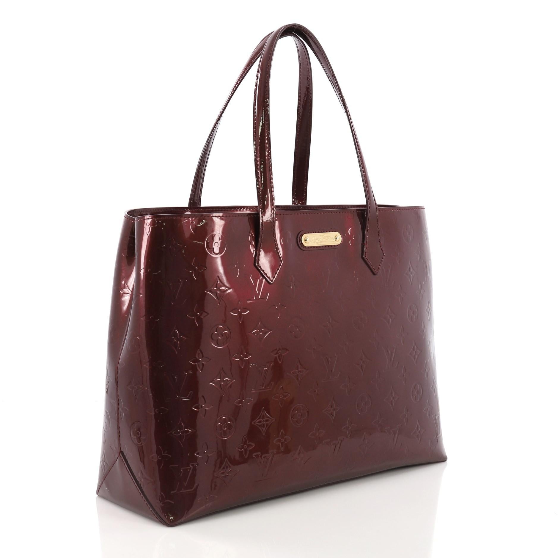 Louis Vuitton Wilshire Handbag Monogram Vernis MM (Schwarz)