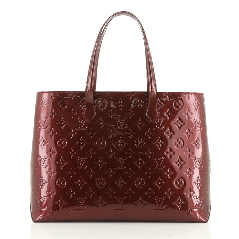 Brown Louis Vuitton Wilshire Handbag Monogram Vernis MM