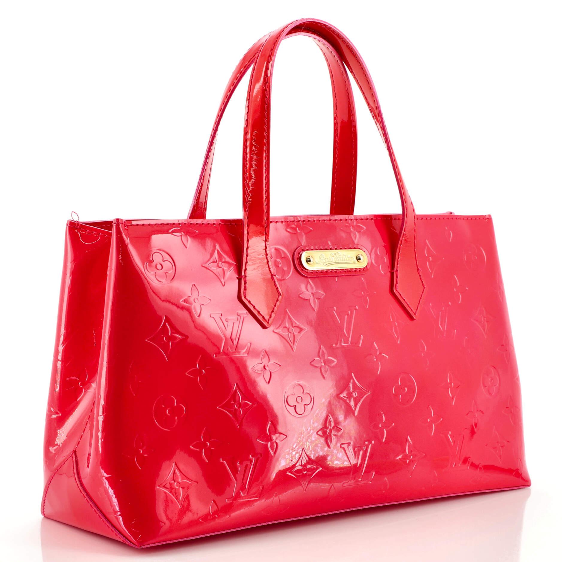 Red Louis Vuitton Wilshire Handbag Monogram Vernis PM