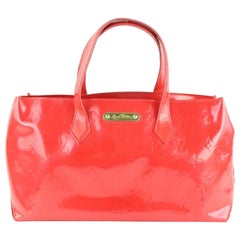 Louis Vuitton Wilshire Monogram Vernis Pm 231159 Red Patent Leather Tote