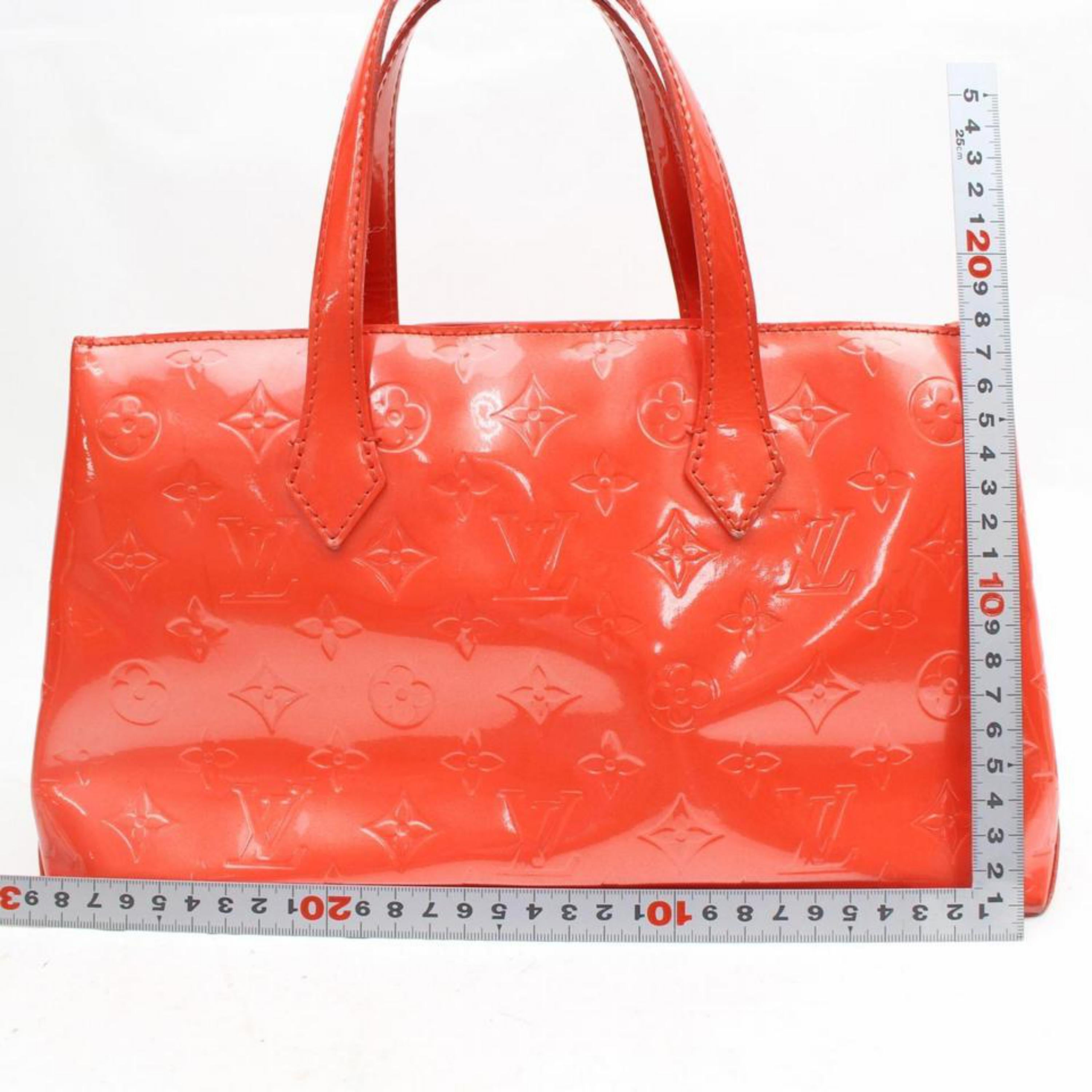 Louis Vuitton Wilshire Monogram Vernis Pm 869517 Red Patent Leather Tote For Sale 2