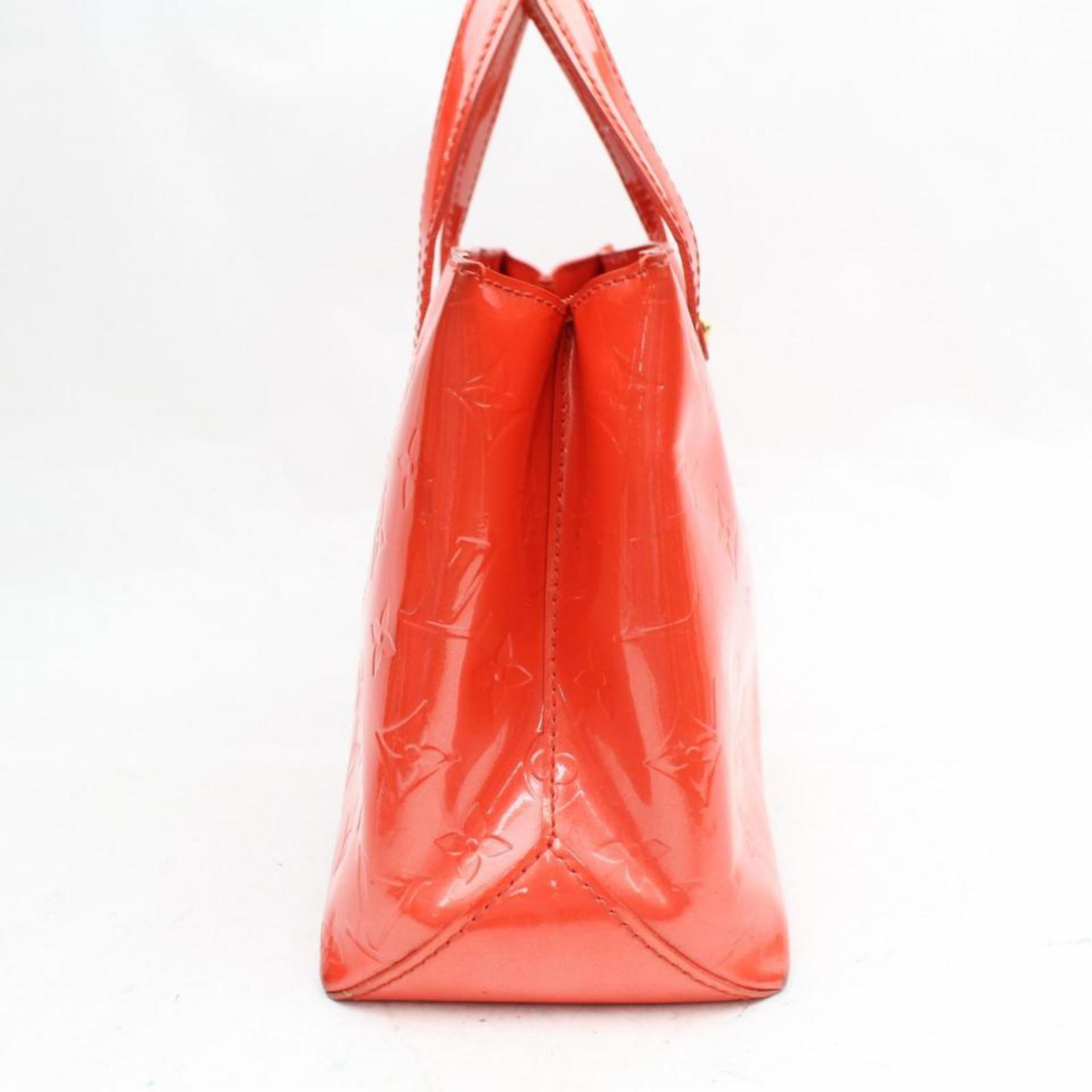 Louis Vuitton Wilshire Monogram Vernis Pm 869517 Red Patent Leather Tote For Sale 4