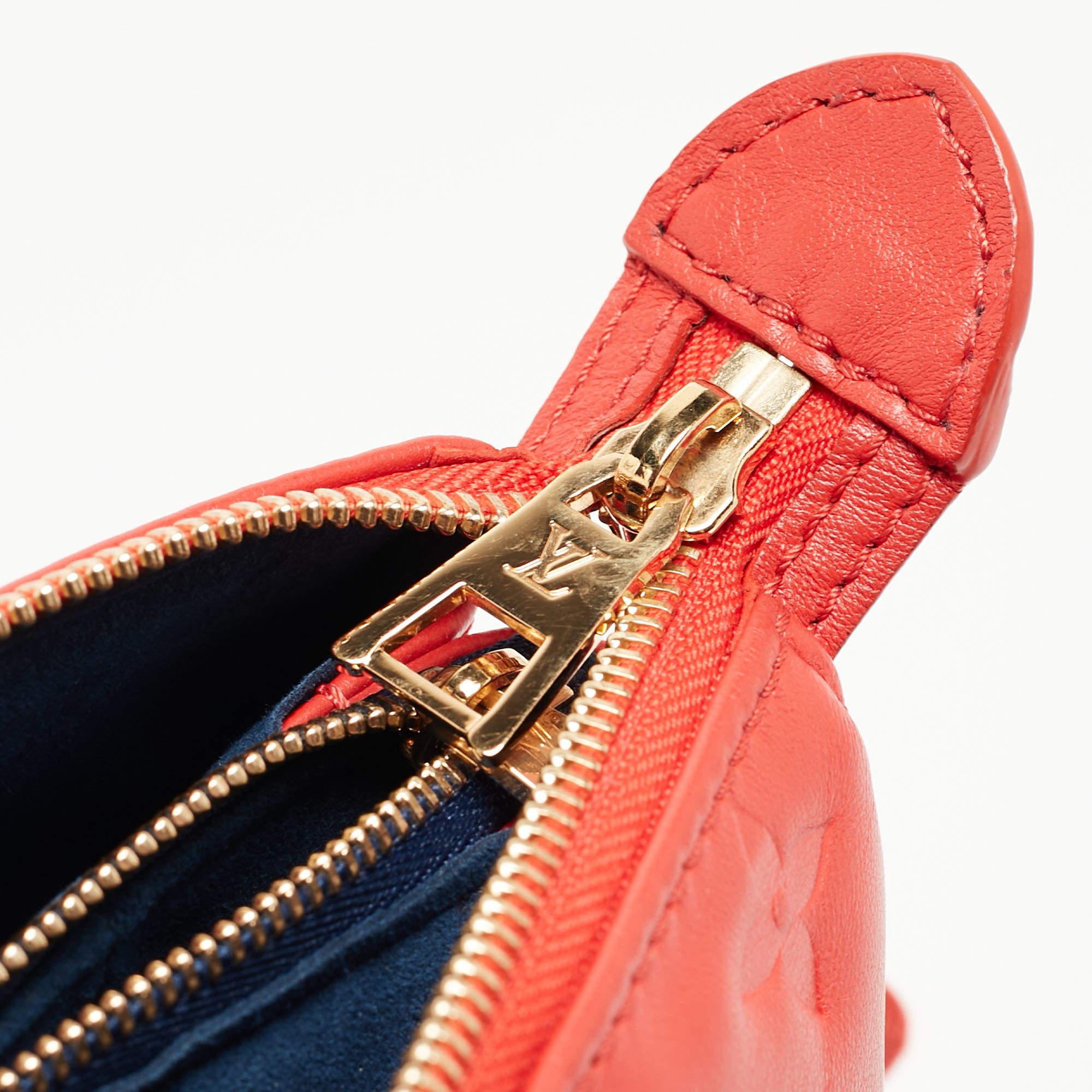 Louis Vuitton Wine Monogram Embossed Leather Coussin PM Bag In Good Condition For Sale In Dubai, Al Qouz 2