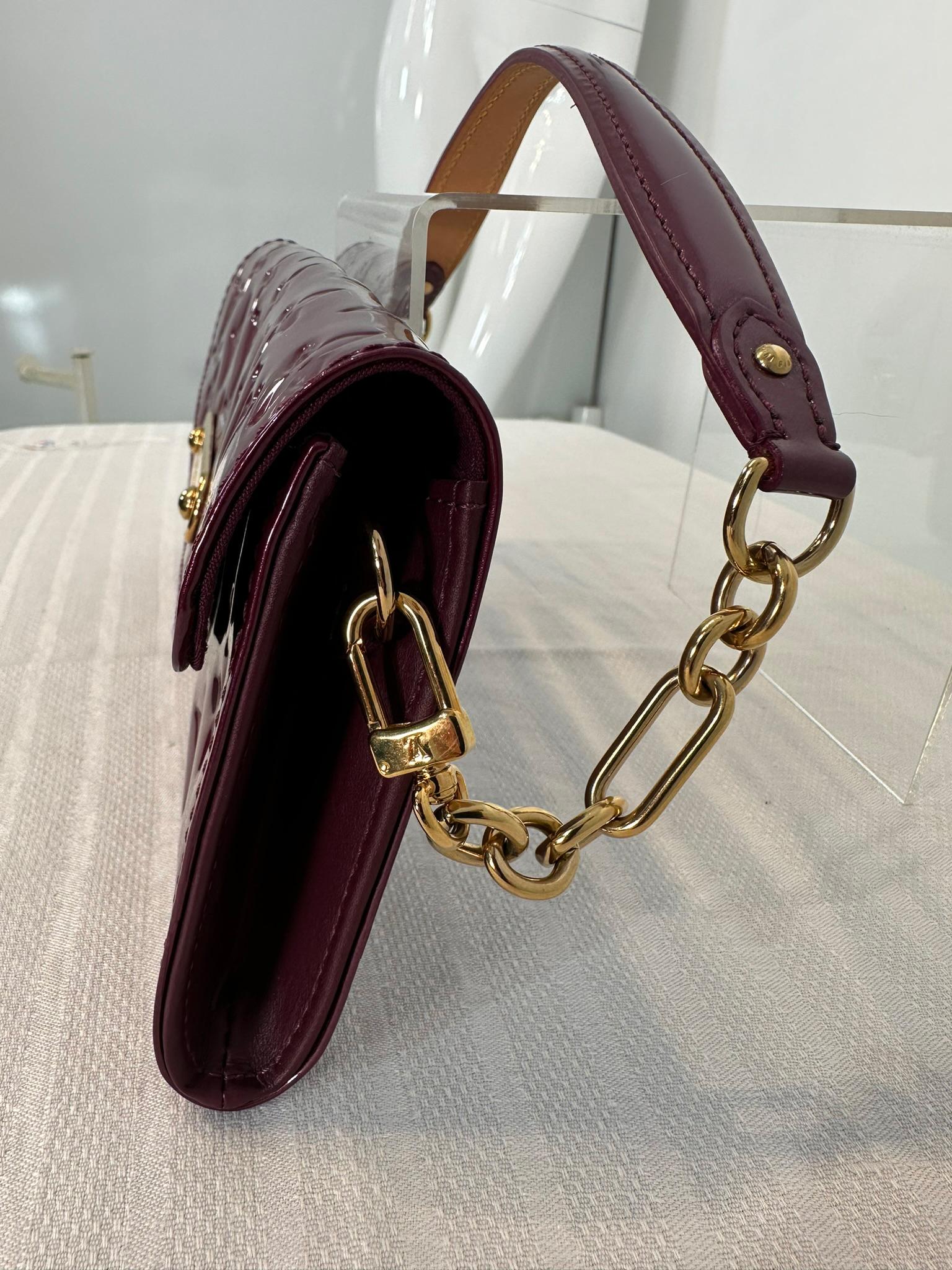 LOUIS VUITTON Wine Monogram Vernis SUNSET BLVD  Shoulder Bag 5