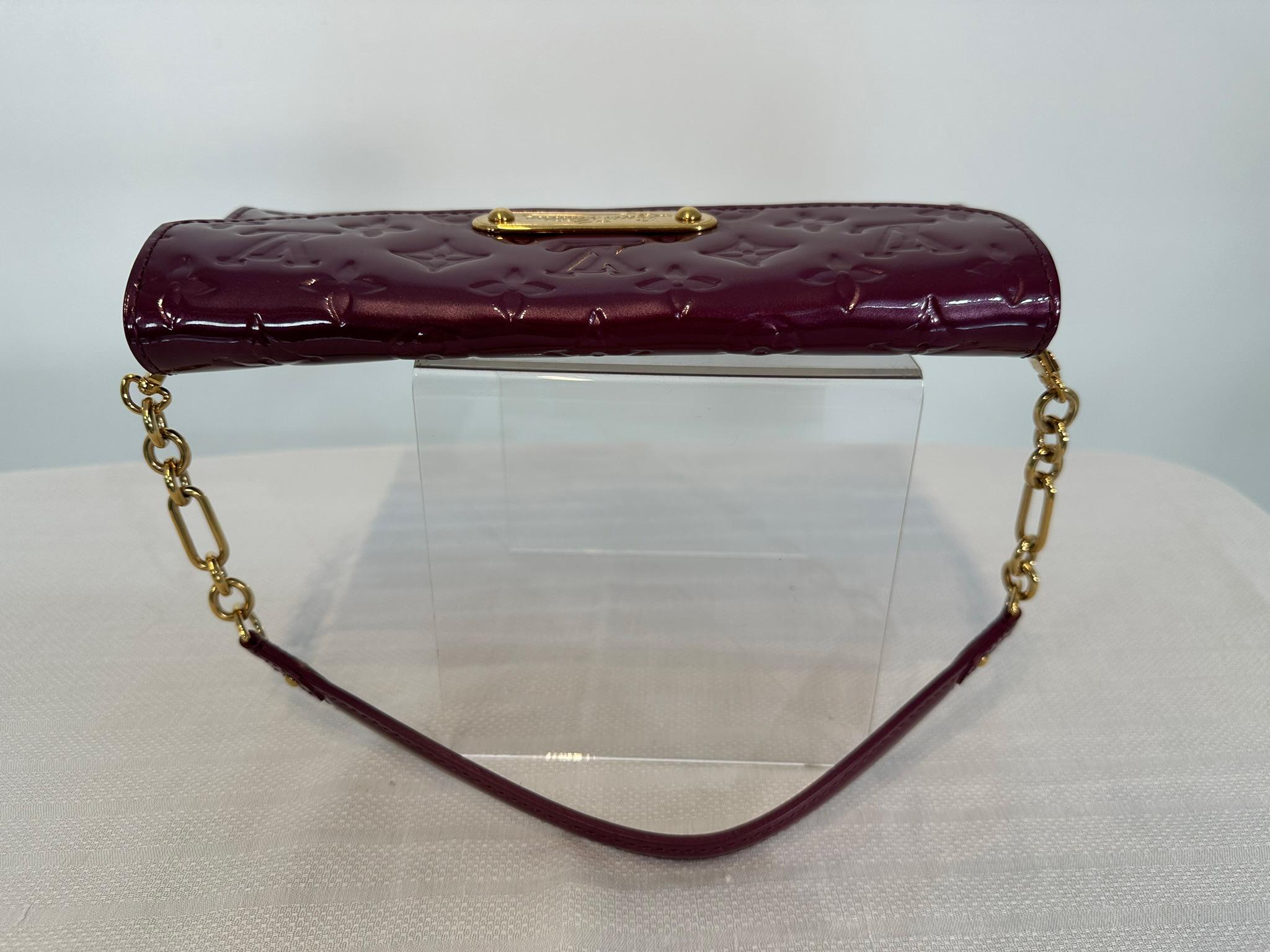 LOUIS VUITTON Wine Monogram Vernis SUNSET BLVD  Shoulder Bag 7