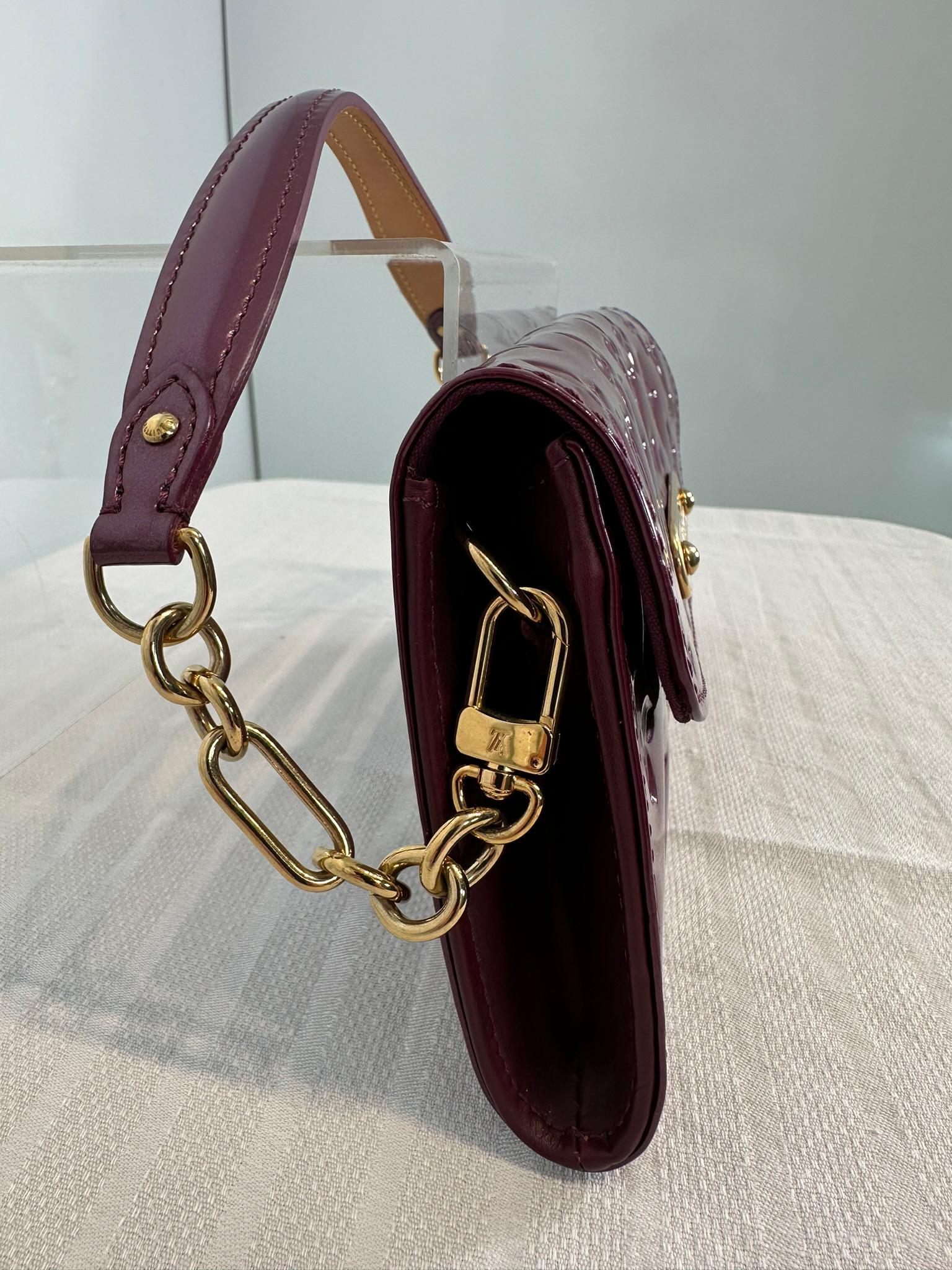 LOUIS VUITTON Wine Monogram Vernis SUNSET BLVD  Shoulder Bag 4