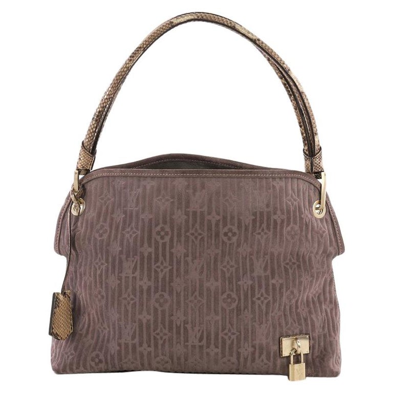 Louis Vuitton Wish Bag Monogram Suede with Python at 1stDibs