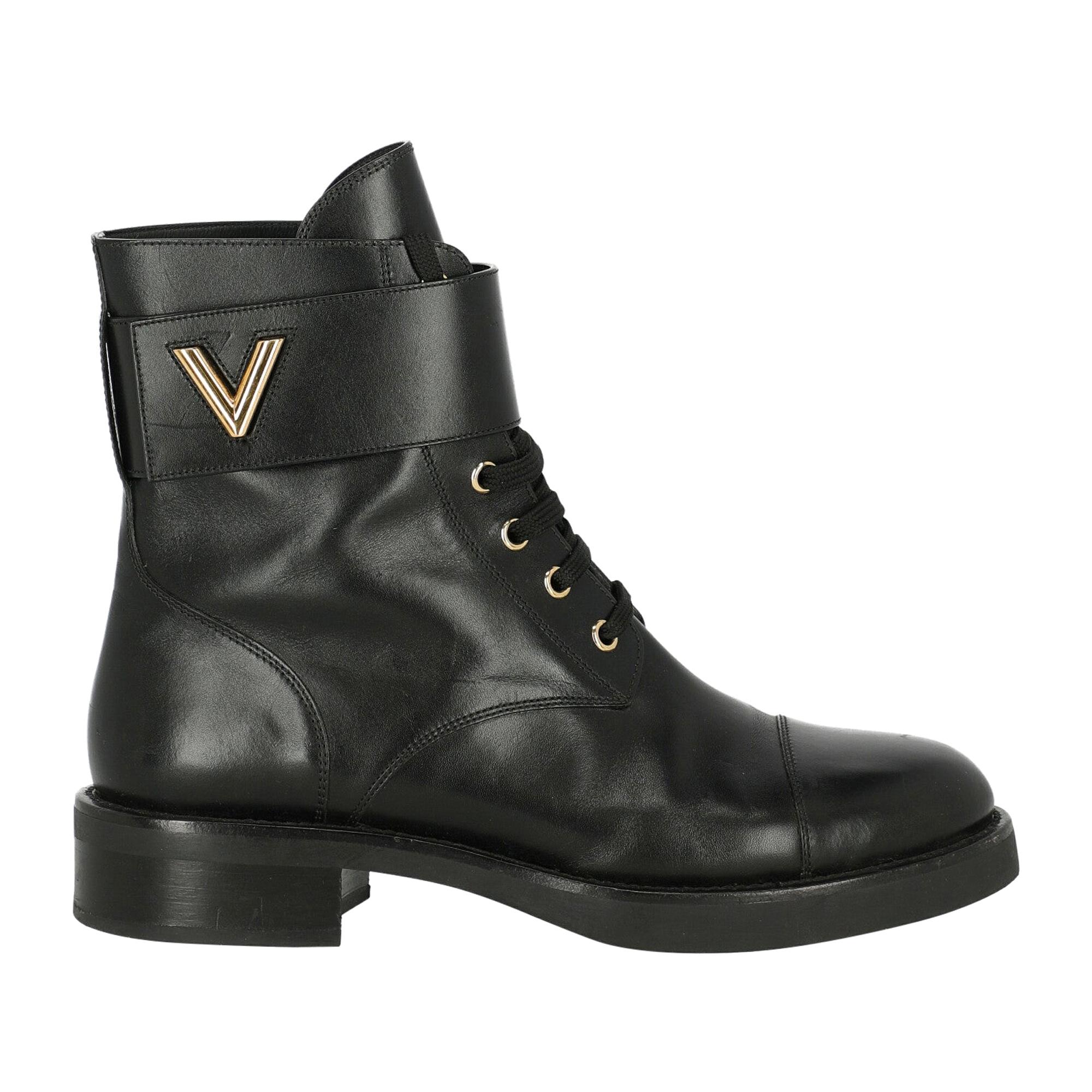Louis Vuitton Woman Ankle boots Black Leather IT 40
