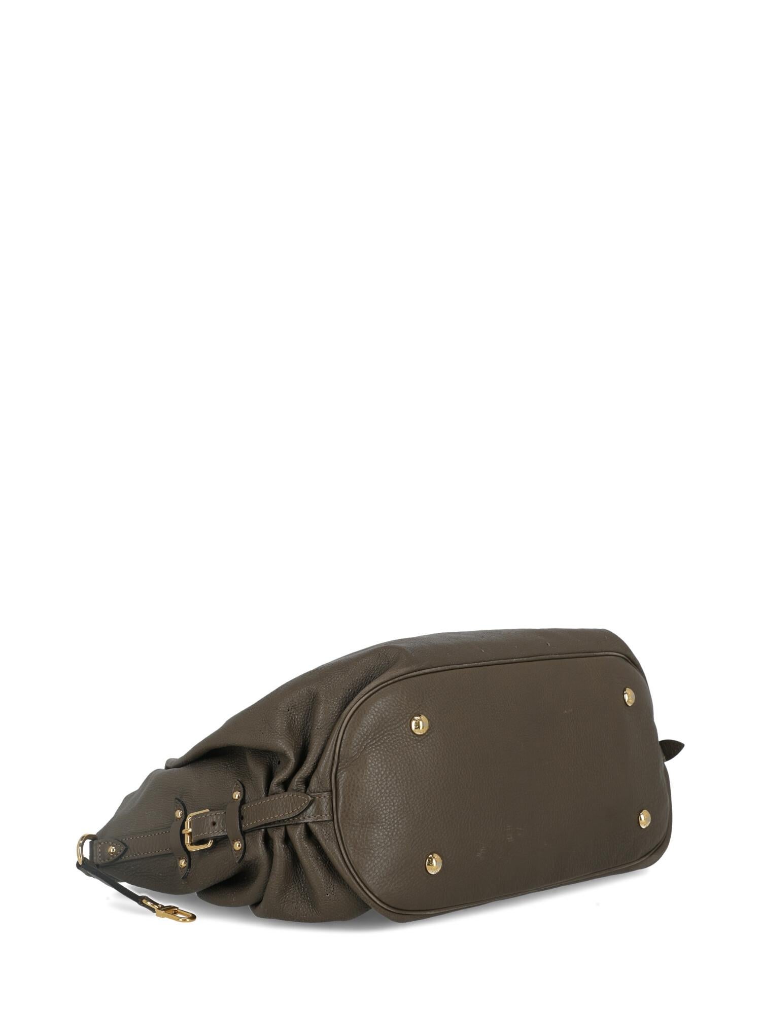Women's Louis Vuitton Woman Handbag Mahina Brown Leather