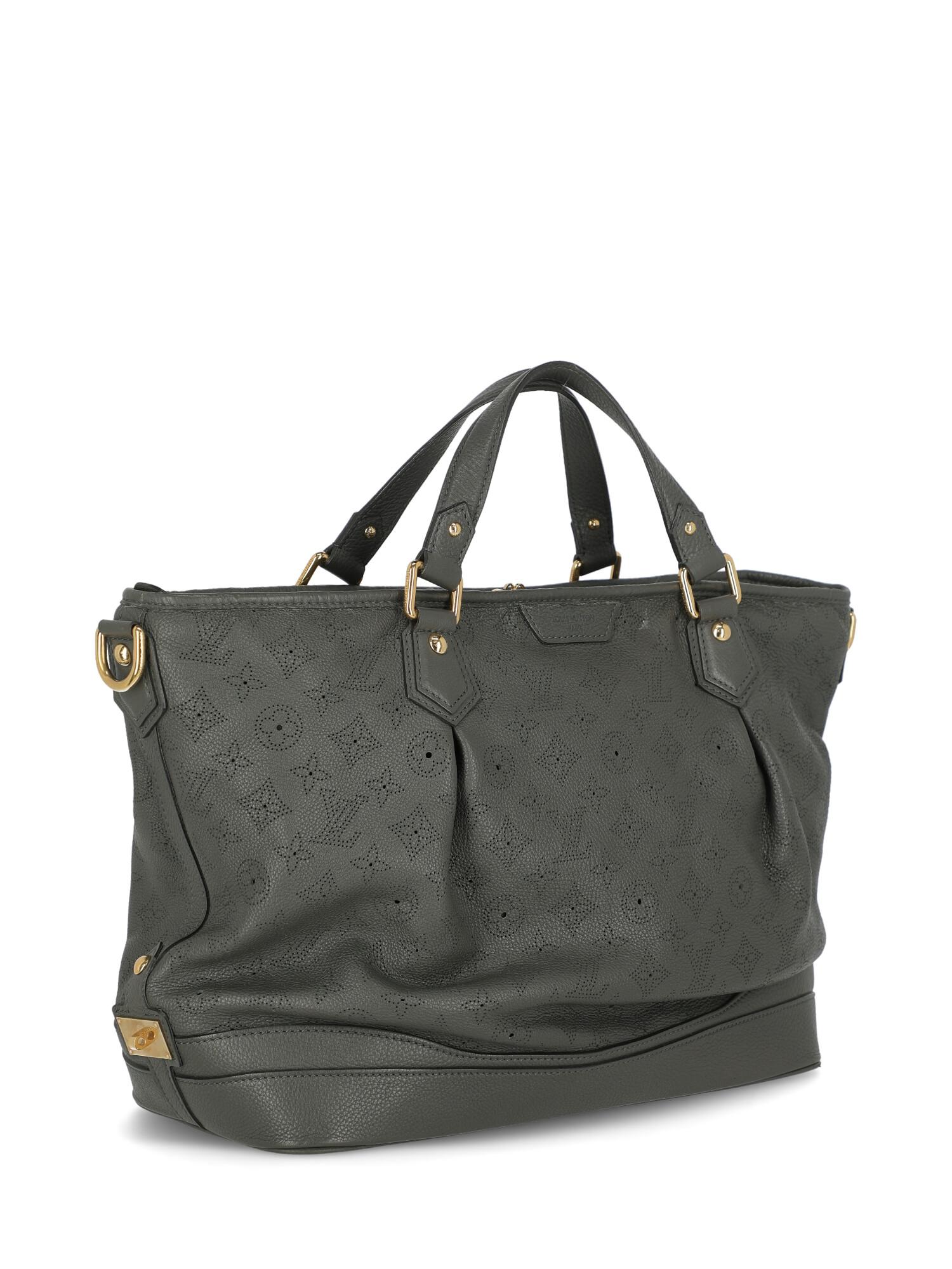 Black Louis Vuitton Woman Handbag Mahina Grey Leather For Sale