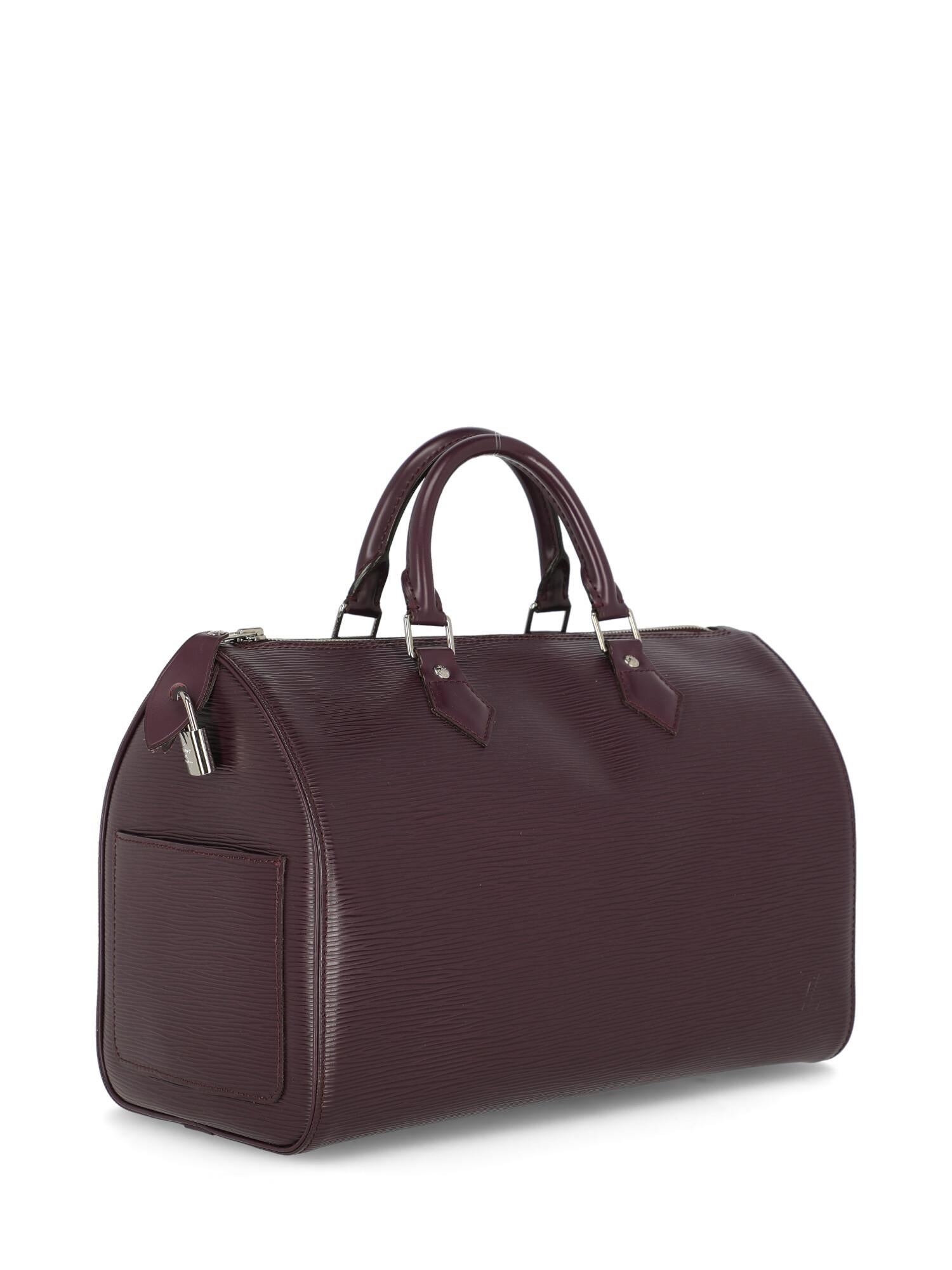 Black Louis Vuitton Woman Handbag Speedy 35 Purple Leather For Sale
