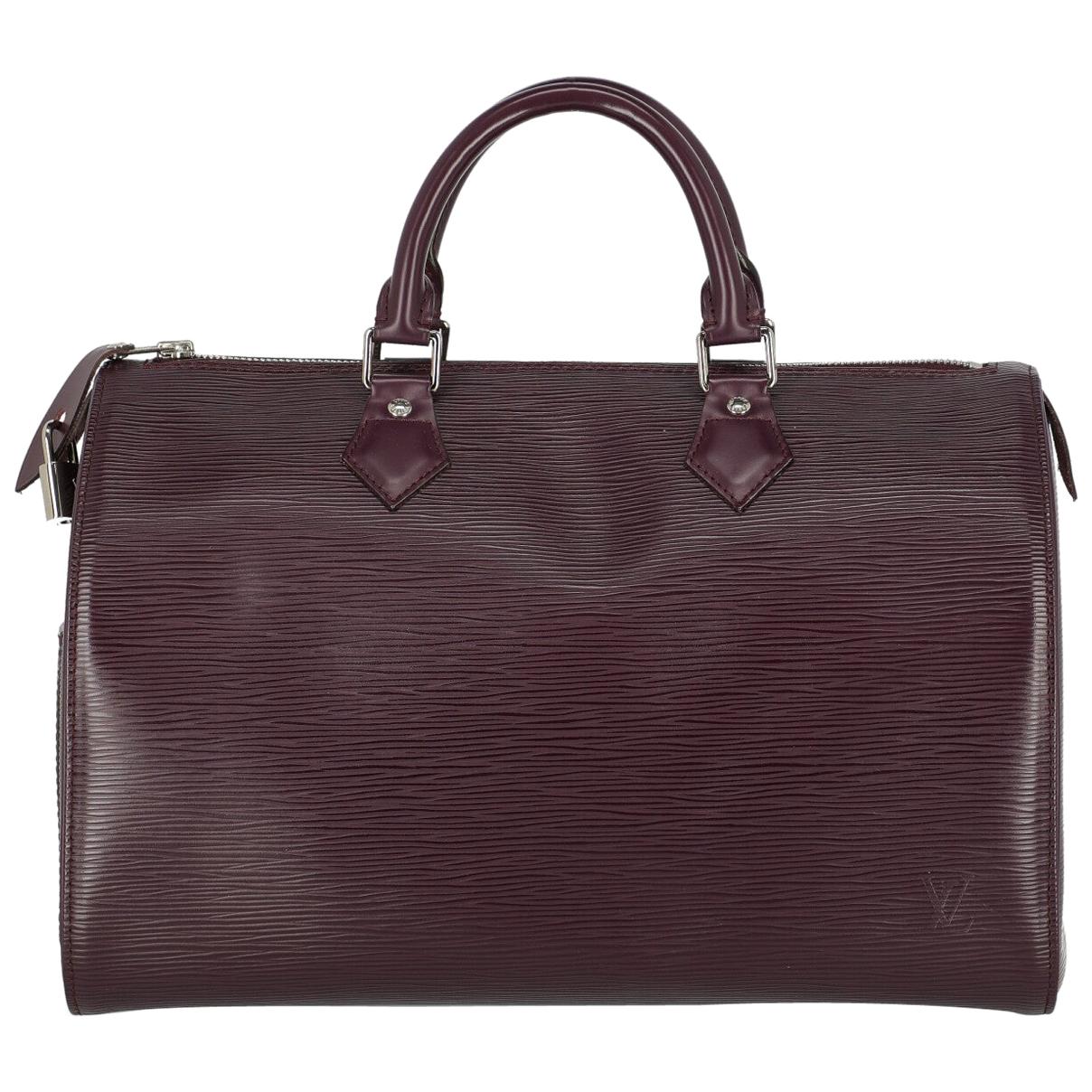 Louis Vuitton Woman Handbag Speedy 35 Purple Leather For Sale