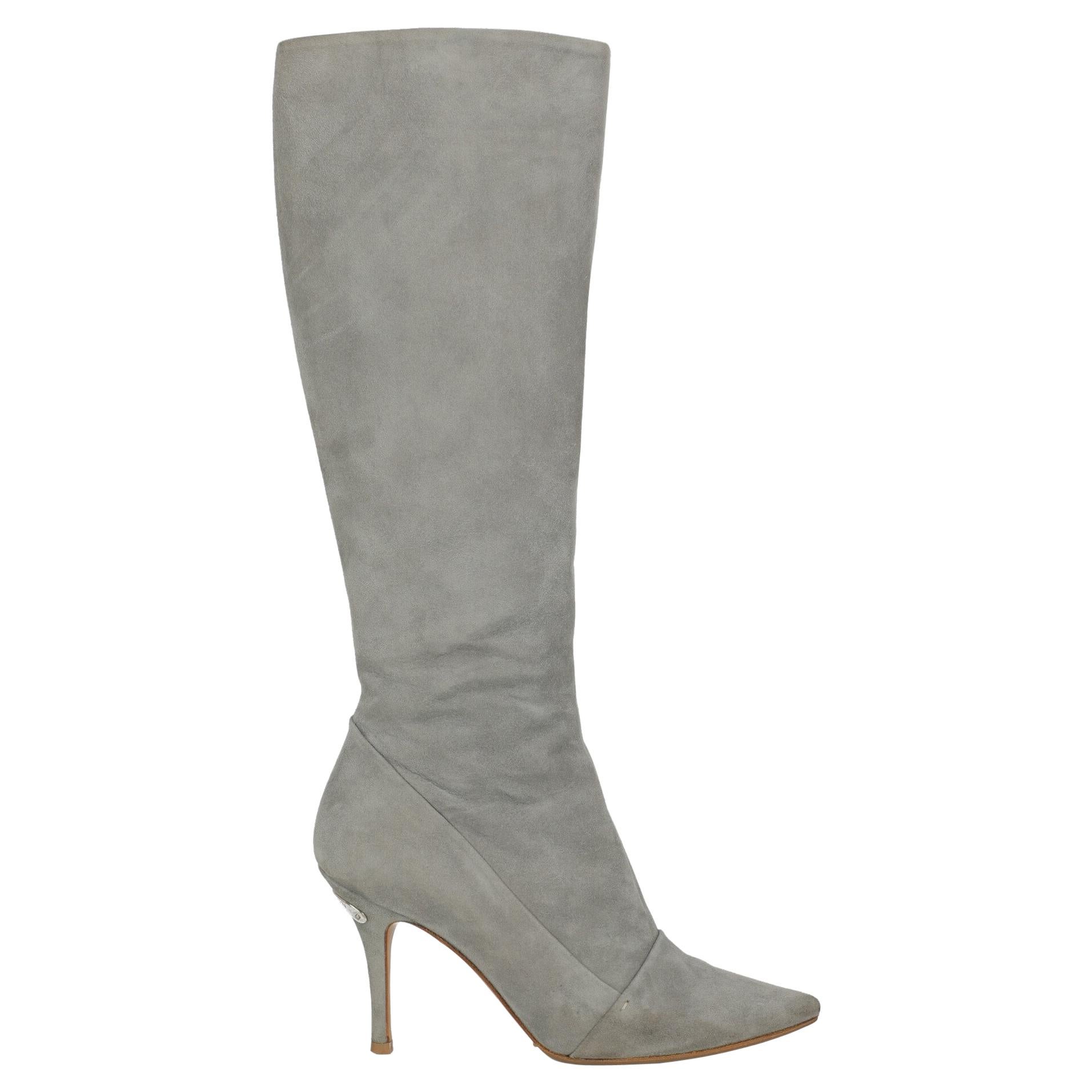 Louis Vuitton  Women   Boots  Grey Leather EU 39 For Sale