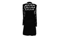 Louis Vuitton Women Cutout Mini Dress Small Black Viscose Knit Blend Semi Sheer
