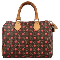 Louis Vuitton  Women   Handbags Speedy 25 Brown, Camel Color, Red Synthetic Fibe