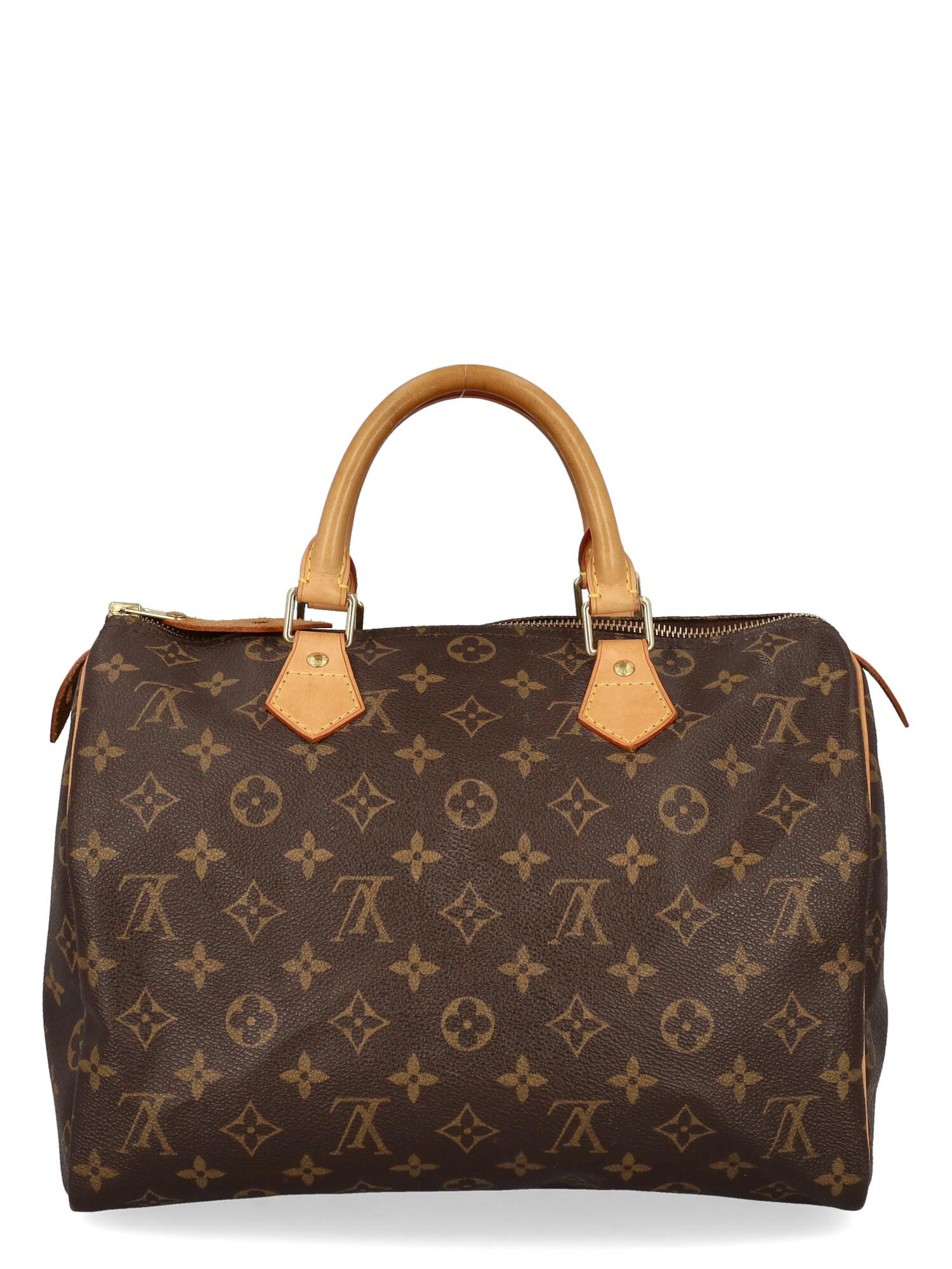 Louis Vuitton Women Handbags Speedy 30 Brown Synthetic Fibers  In Good Condition In Milan, IT