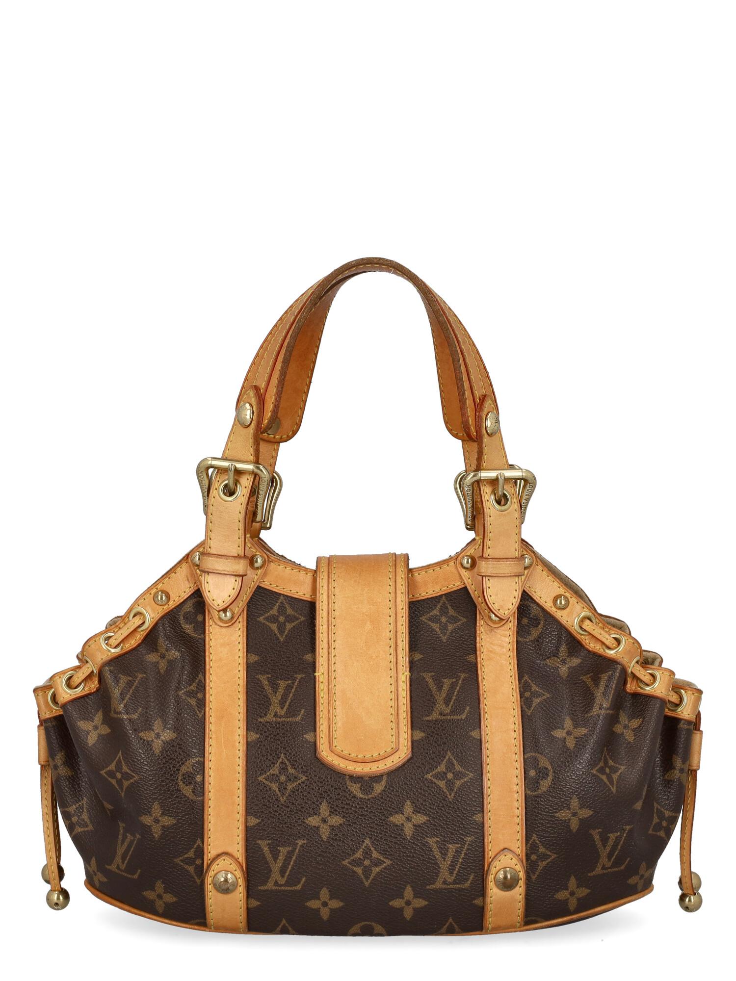 Louis Vuitton Women Handbags Theda Brown Synthetic Fibers  In Good Condition For Sale In Milan, IT