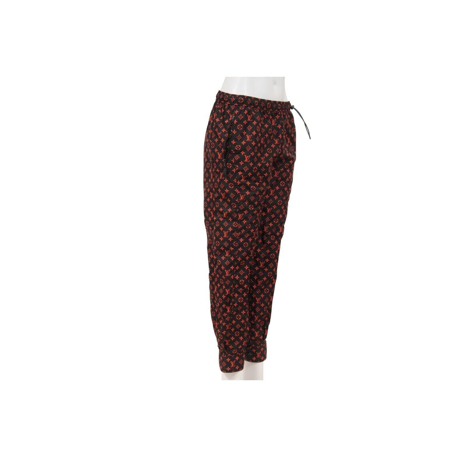 Joggers Mujer Louis Vuitton Jogging Track 40 Negro Rojo Monograma Algodón Técnico en Bueno estado para la venta en North Miami, FL