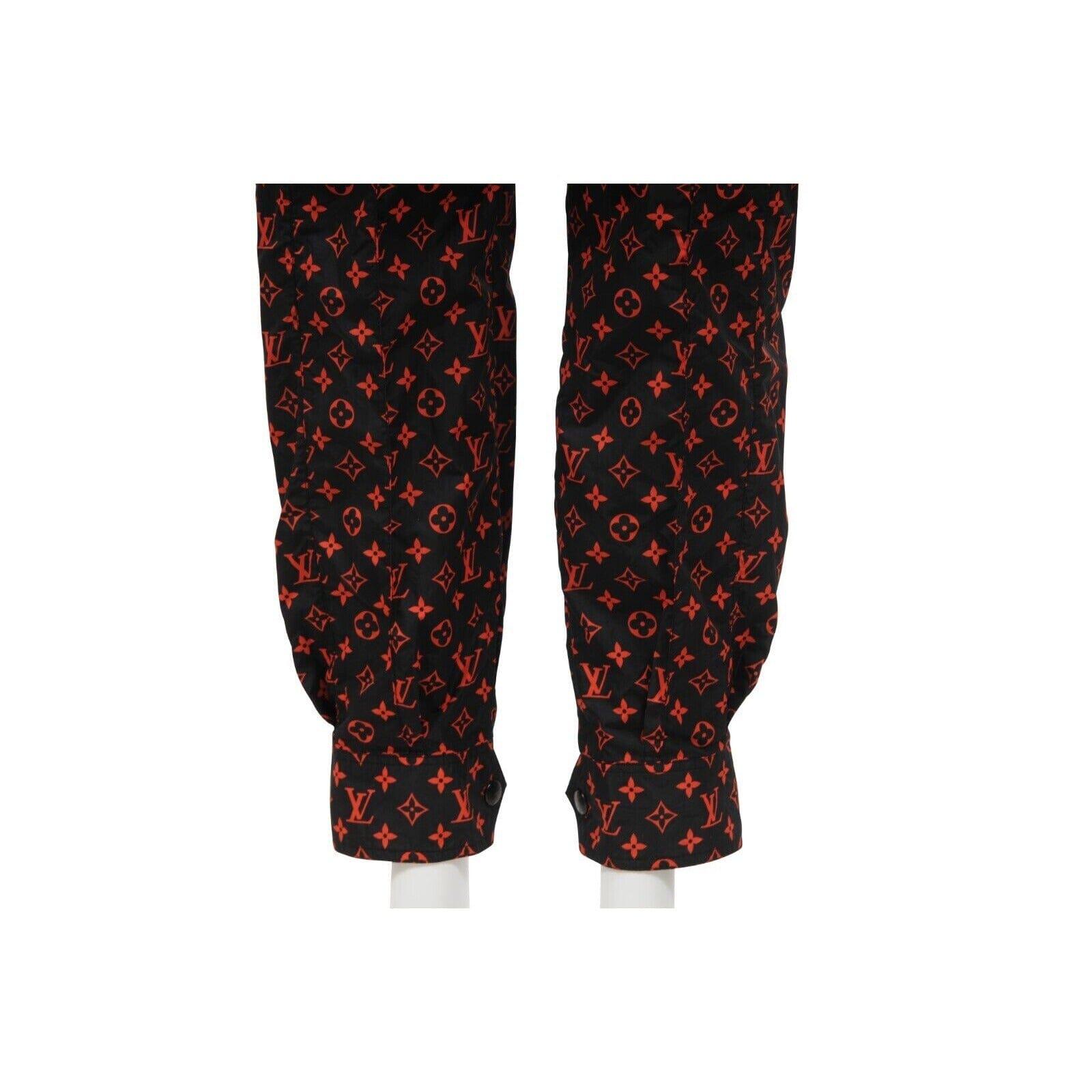 Joggers Mujer Louis Vuitton Jogging Track 40 Negro Rojo Monograma Algodón Técnico en venta 3